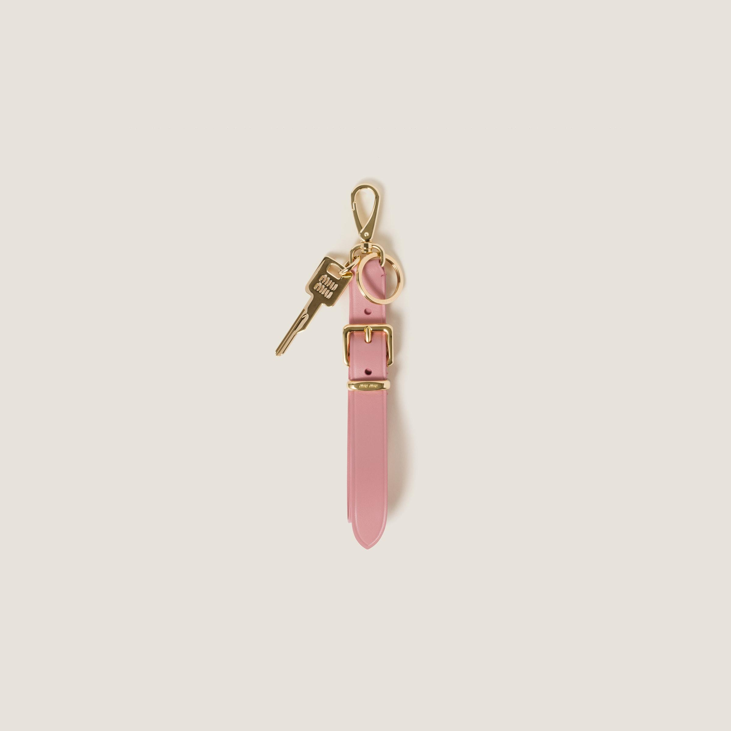 Miu Miu Leather Key Ring Trick in Pink | Lyst