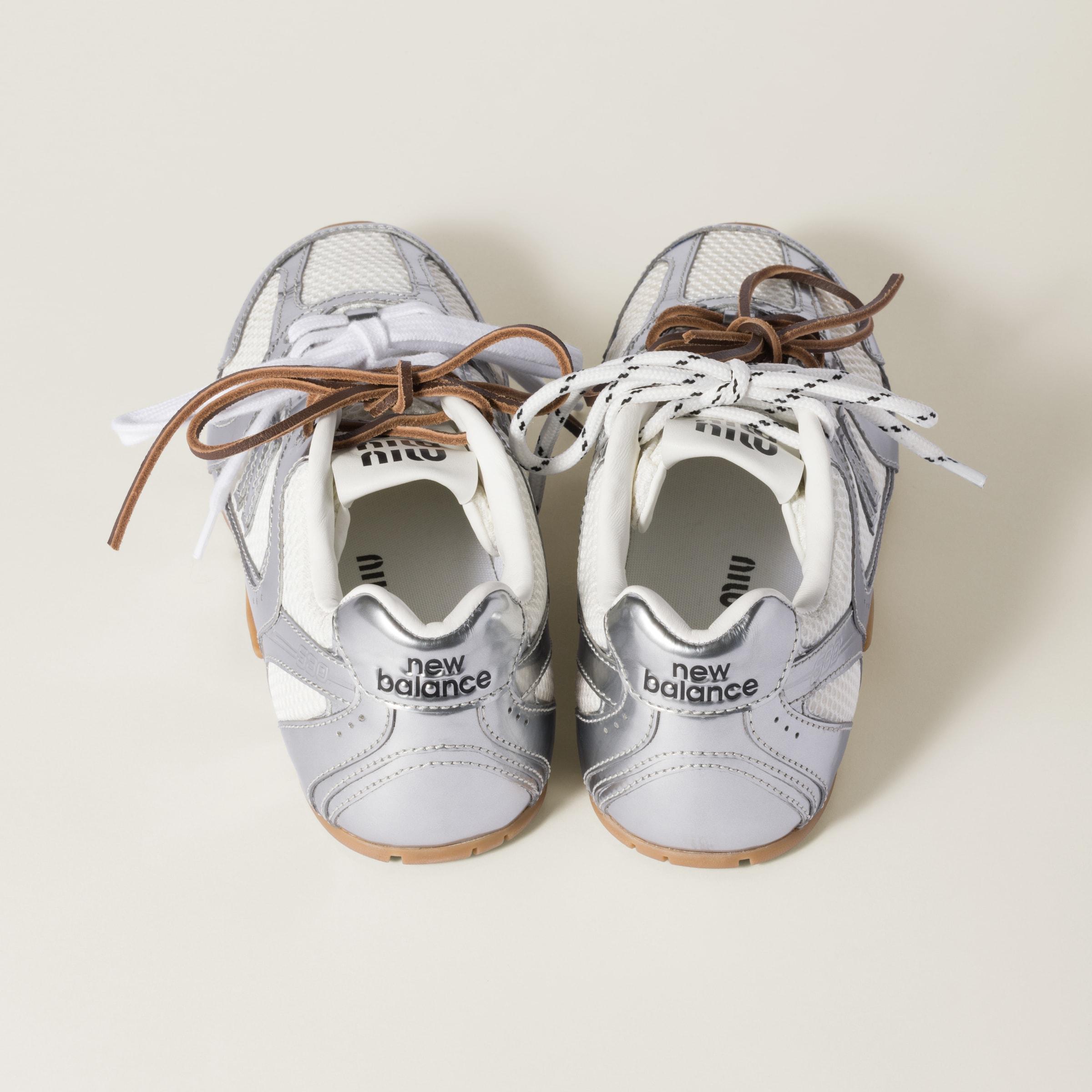 Miu Miu New Balance X Miu Miu 530 Sl Metallic Leather And Mesh 