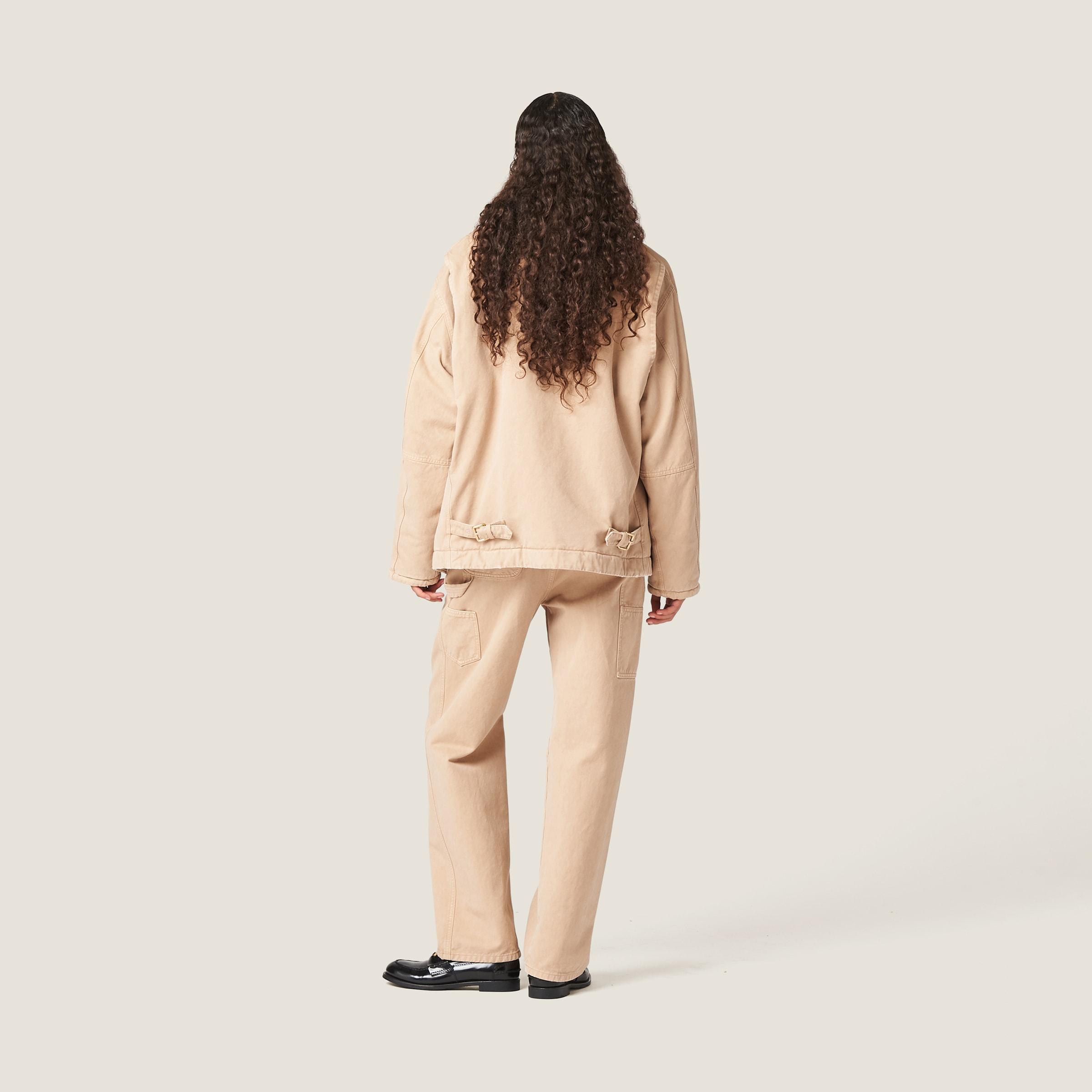 ジャケット MiuMiu | Garment-dyed blouson jacket with embroidered logo Miu Miu Garment-Dyed Blouson Jacket With Embroidered Logo in