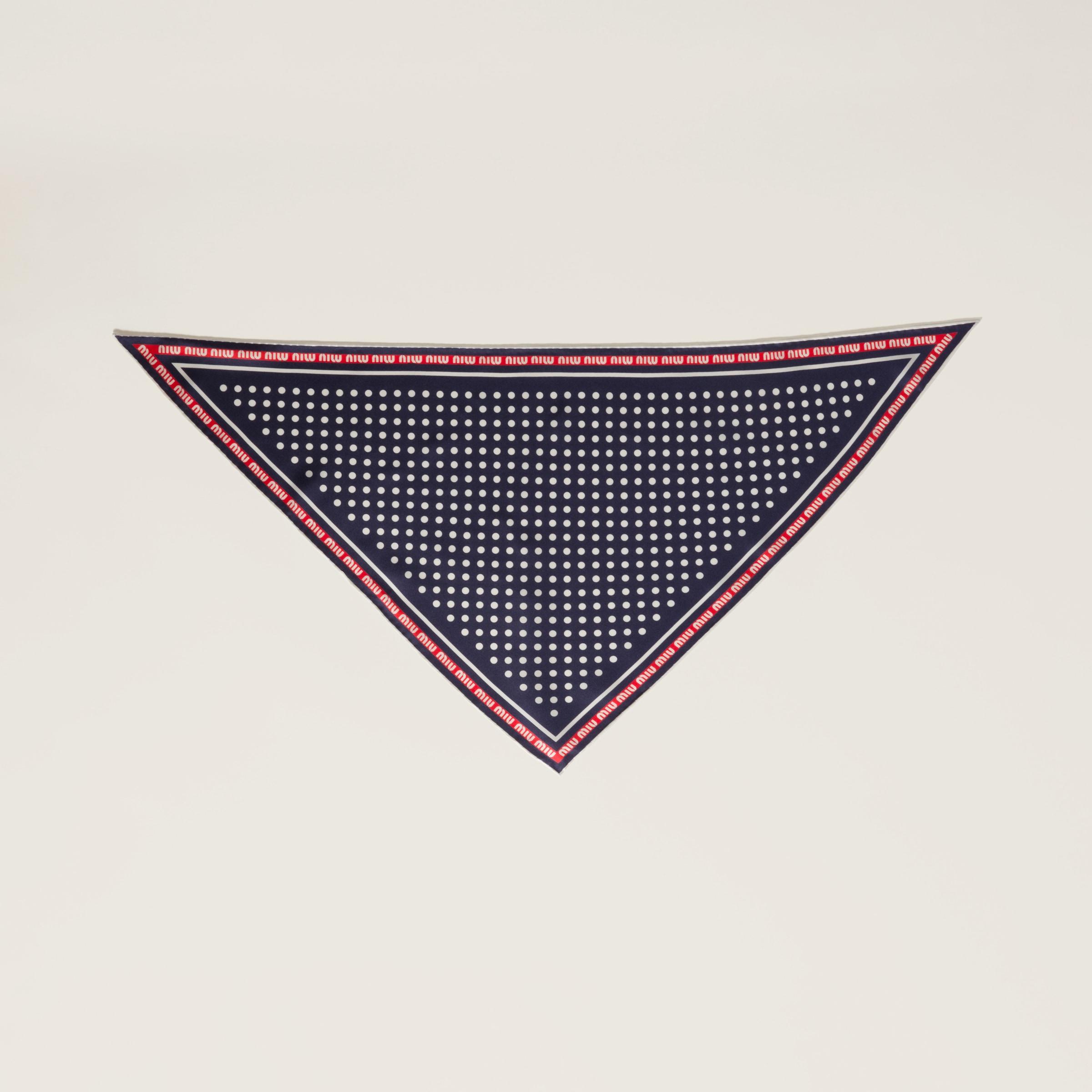 Miu Miu Printed Silk Twill Scarf in Blue | Lyst