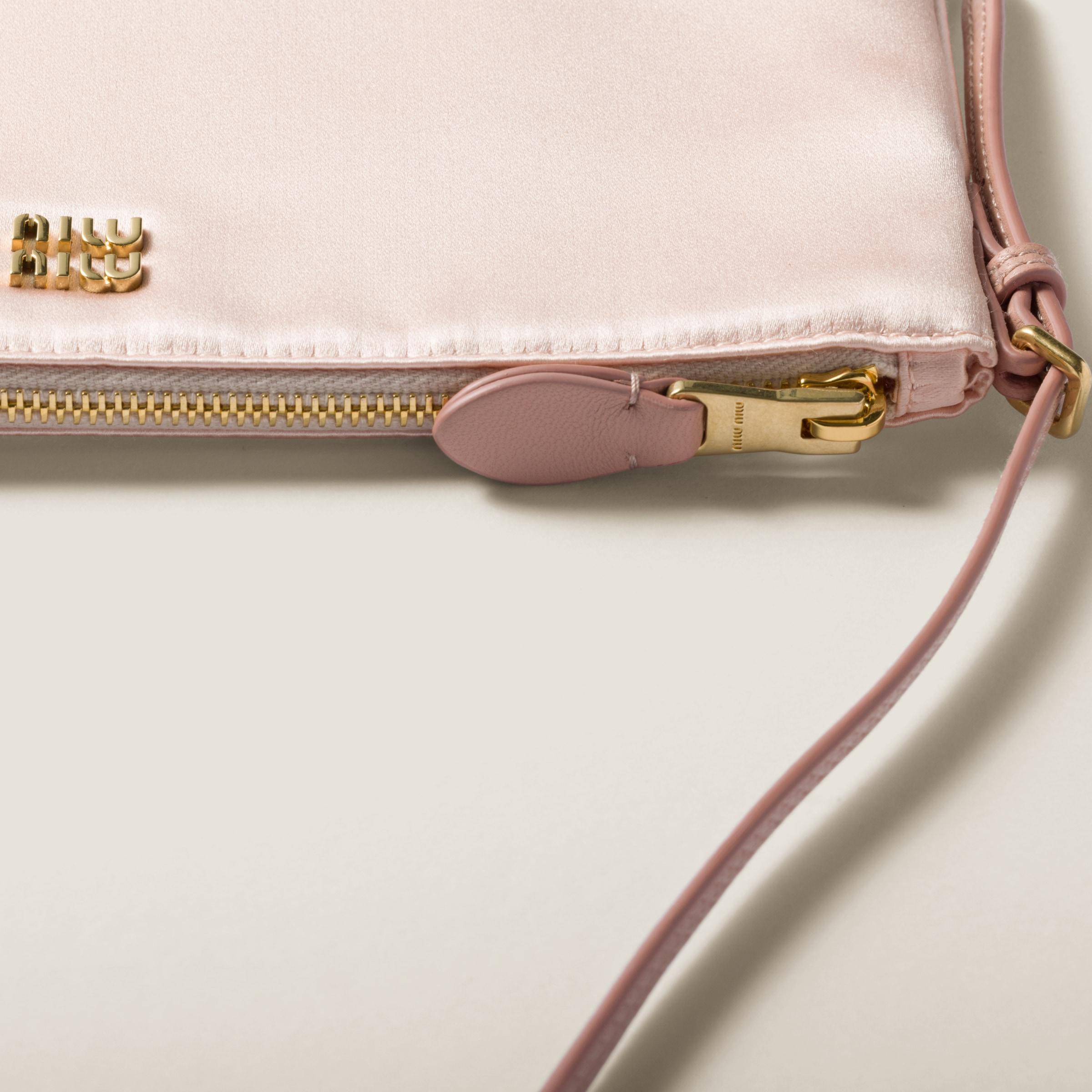 Miu Miu Satin Mini Pouch in Pink | Lyst