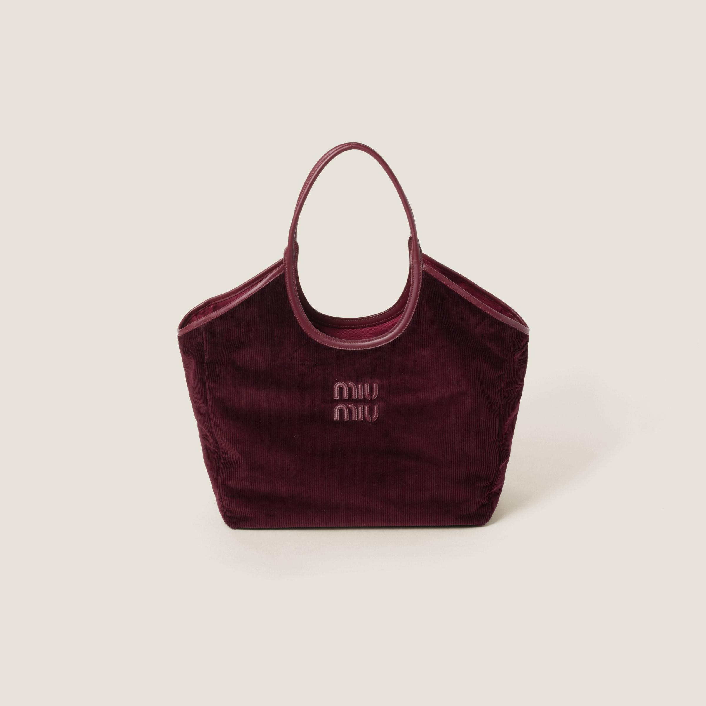 Miu Miu Ivy Corduroy Shopping Bag in Purple | Lyst UK
