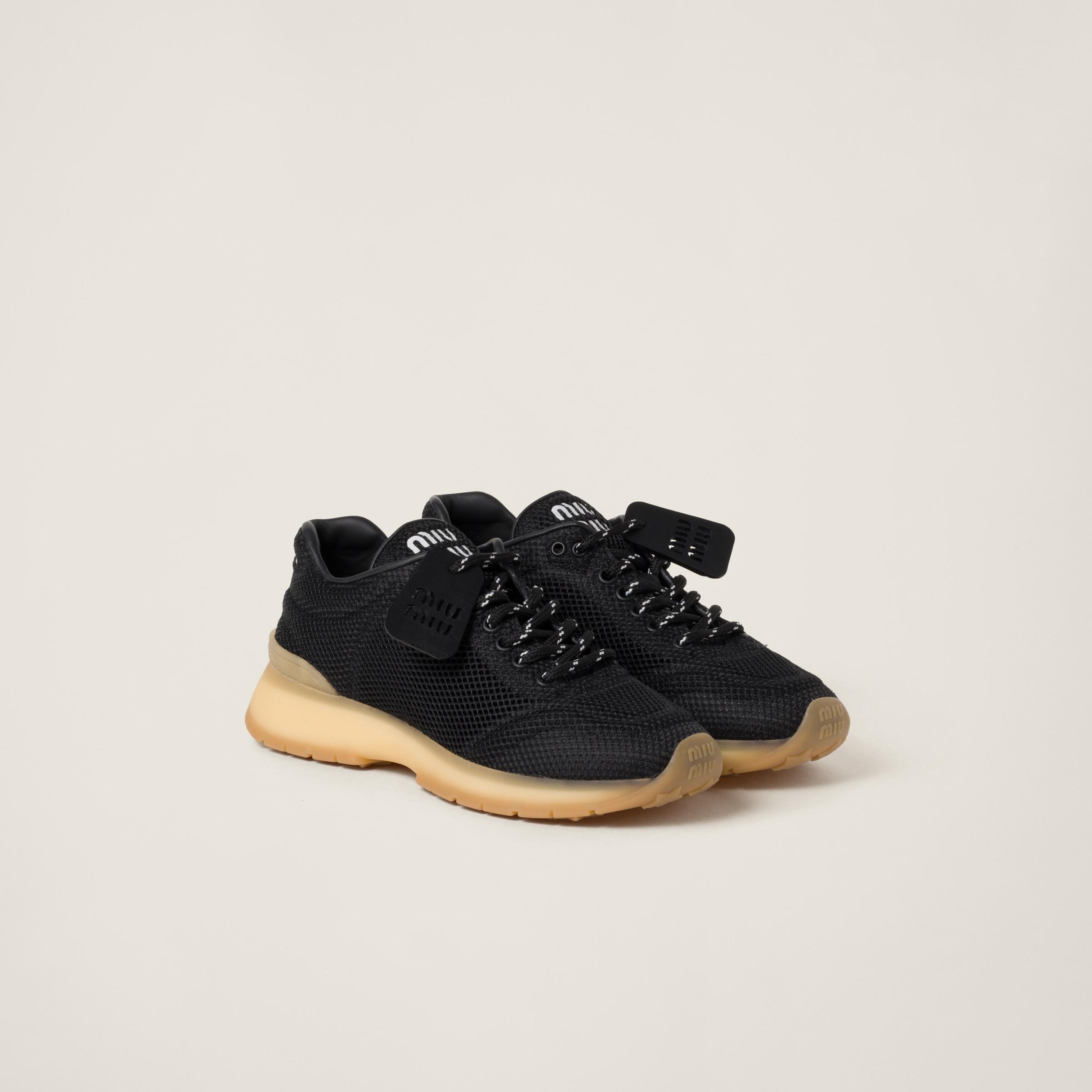 Miu Miu Mesh and Fabric Lace-Up Sneakers in Black | Lyst UK Miu Miu Mesh and Fabric Lace-Up Sneakers in Black | Lyst UK