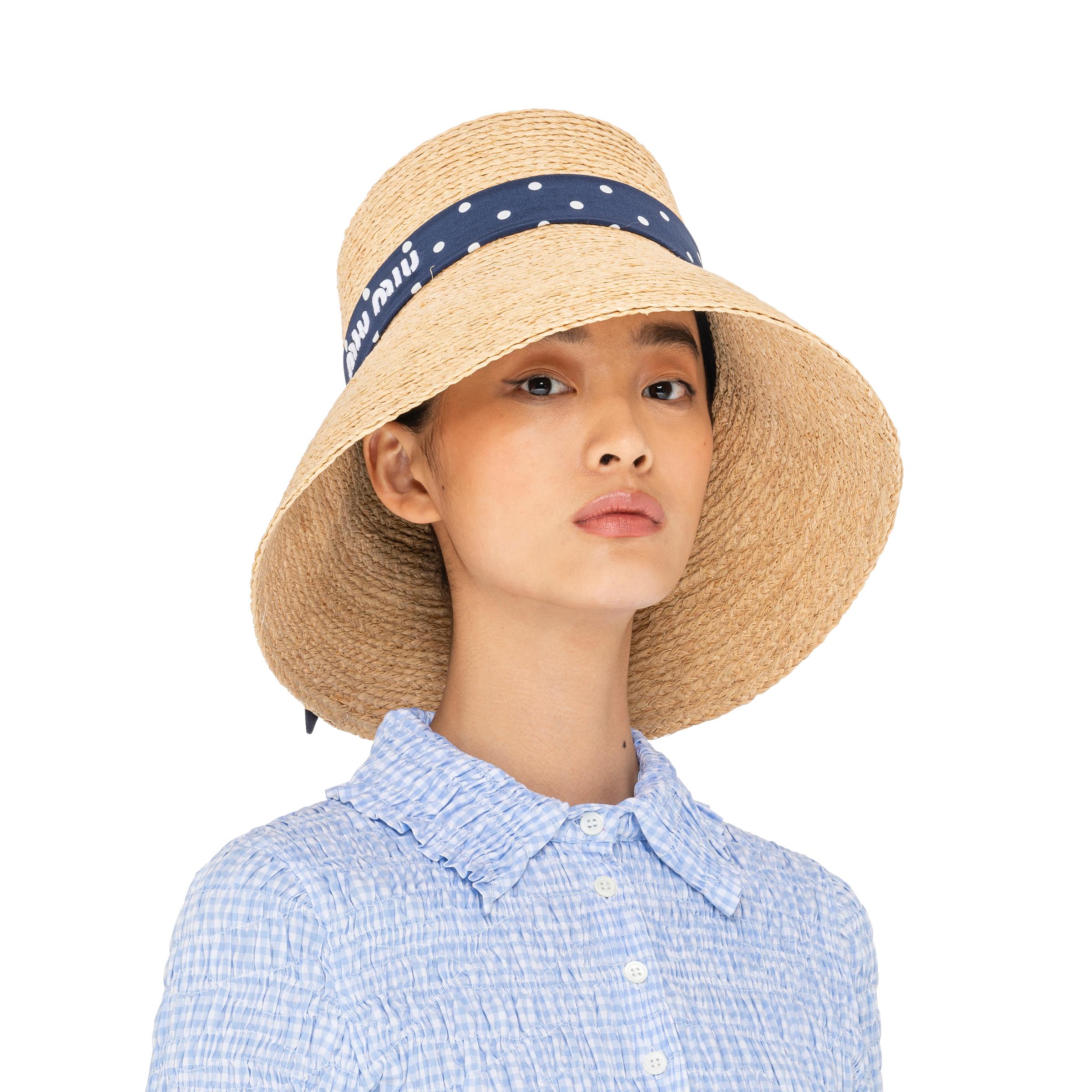 Miu Miu Raffia Hat in Natural | Lyst
