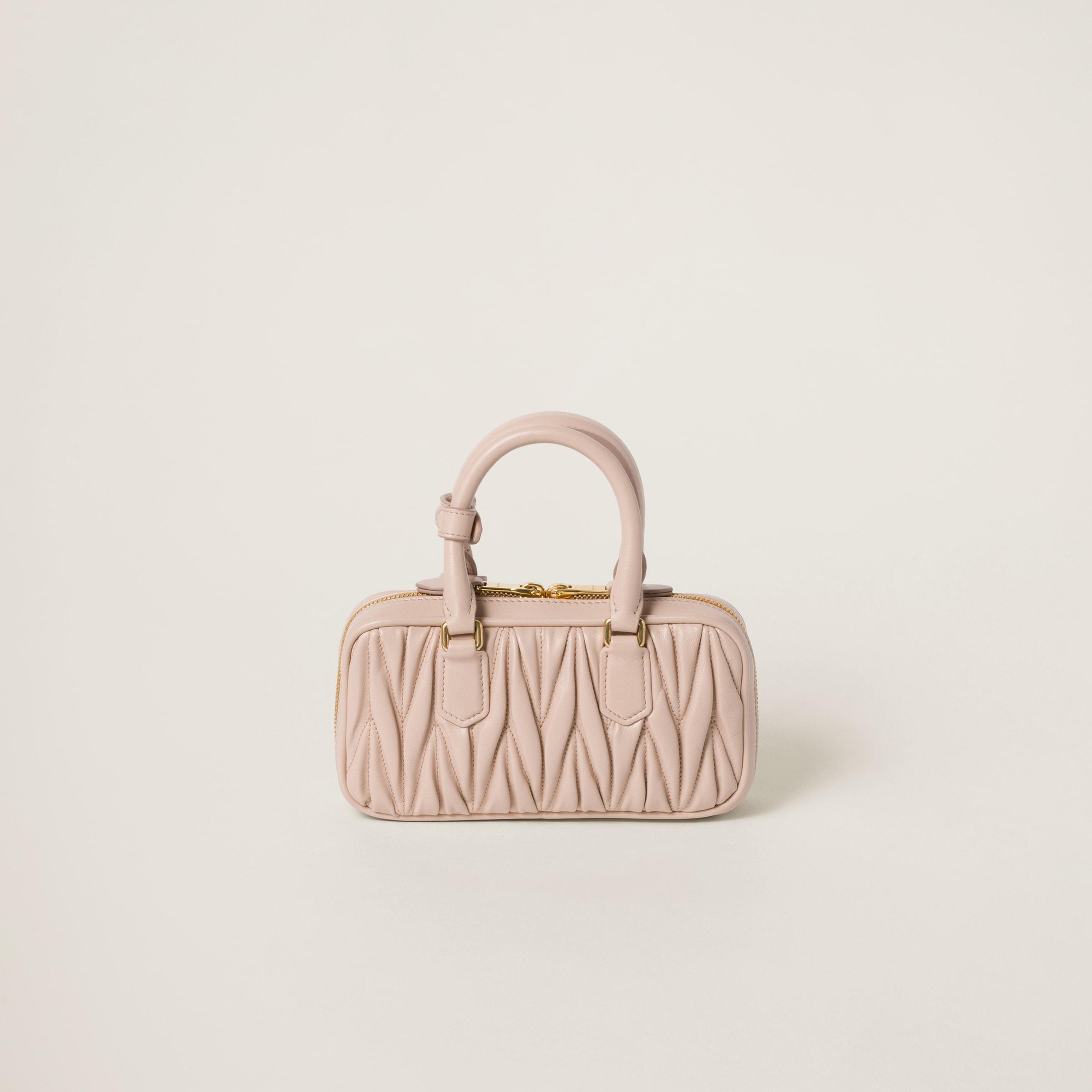 Miu Miu Arcadie Matelassé Nappa Leather Mini-Bag in Pink | Lyst