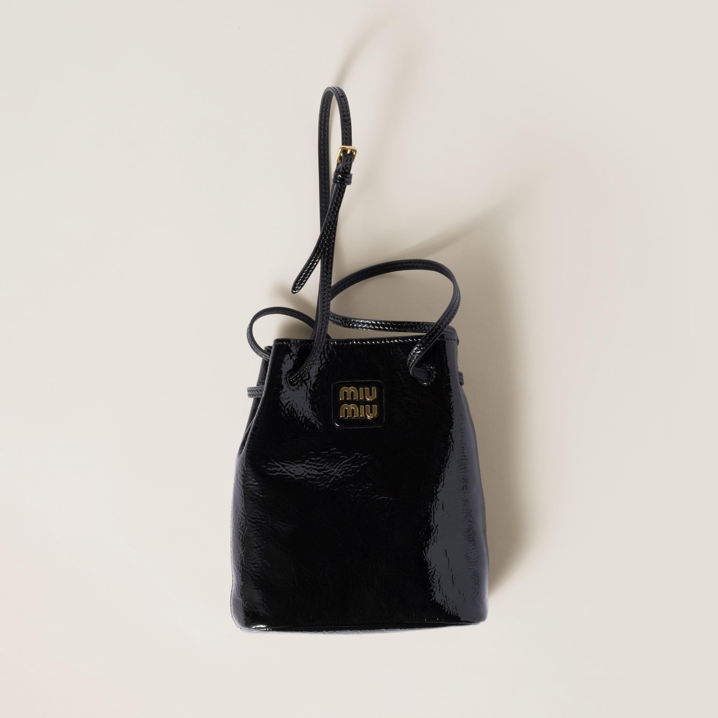 Miu Miu Naplak Patent Leather Pouch in Black | Lyst