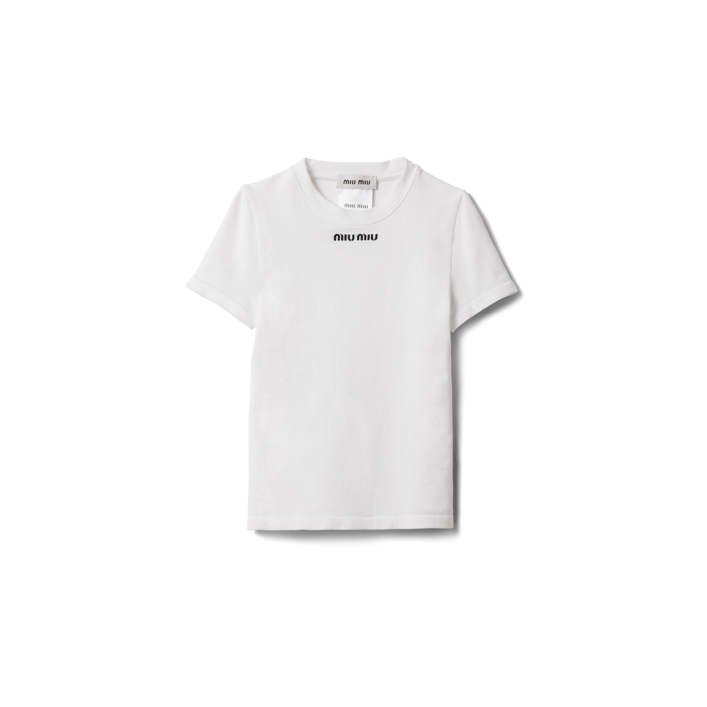 Miu Miu Seamless T-Shirt in White | Lyst