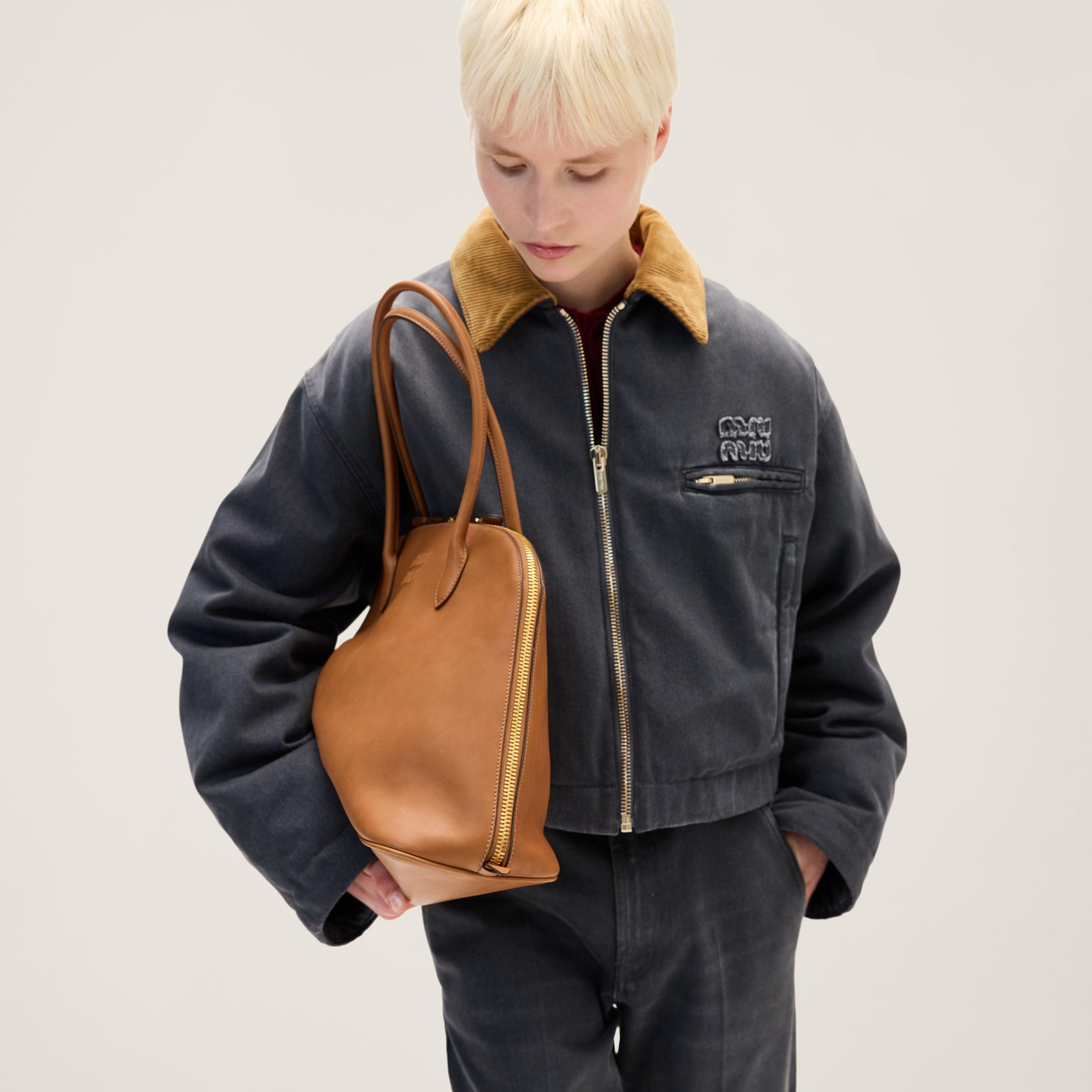 Miu Miu Drill Blouson Jacket in Blue | Lyst