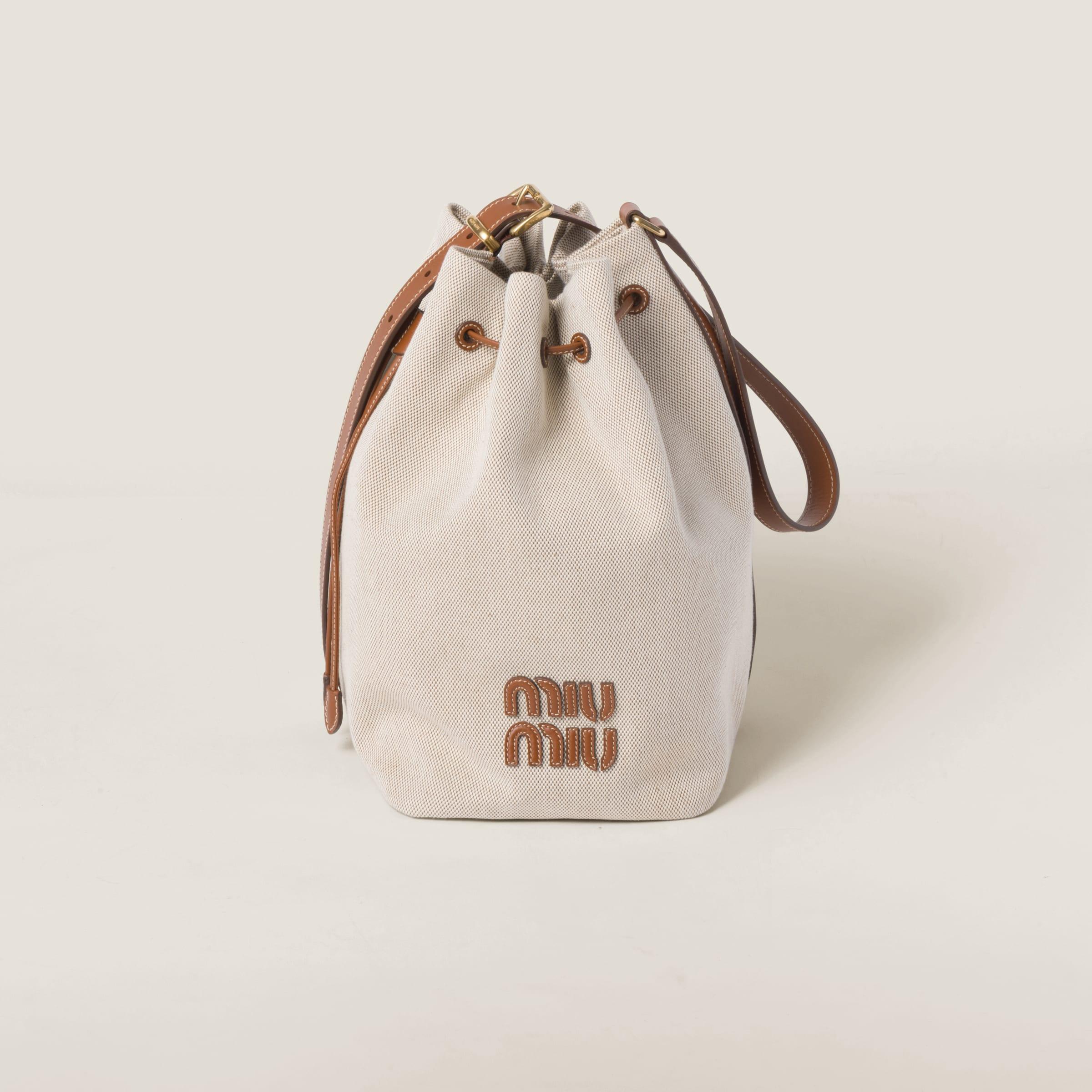 【EMIS】CANVAS SHOULDER BUCKET BAG-BEIGE CANVAS SHOULDER BUCKET BAG-BLACK - EMIS