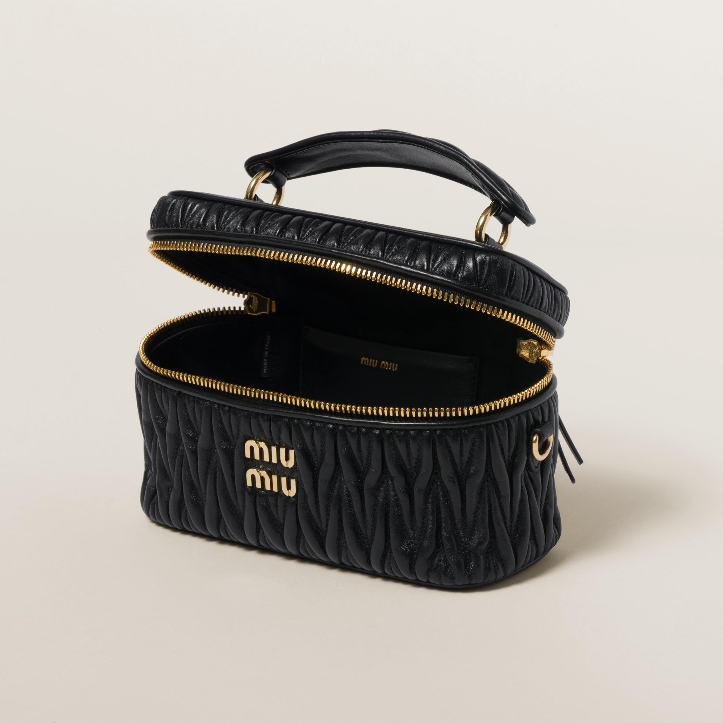 Miu Miu Matelassé Nappa Leather Shoulder Bag in Black | Lyst