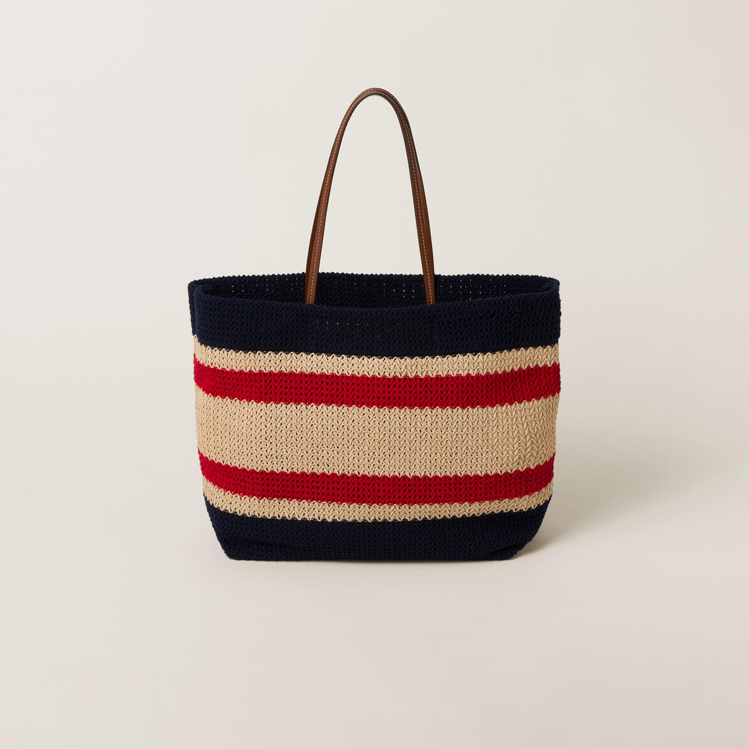 関税込 MiuMiu Raffia-effect woven handbag MIU MIU - Raffia-Effect Woven Handbag – The Sale Sisters