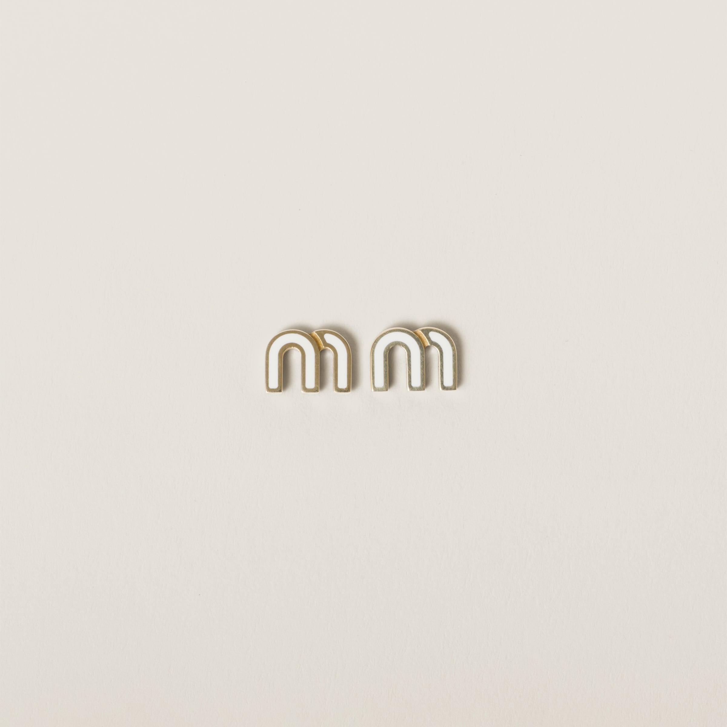 イヤリング MIU MIU MIU MIU EARRINGS IN ENAMELLED L Miu Miu Enameled Earrings | Gold | FARFETCH TH