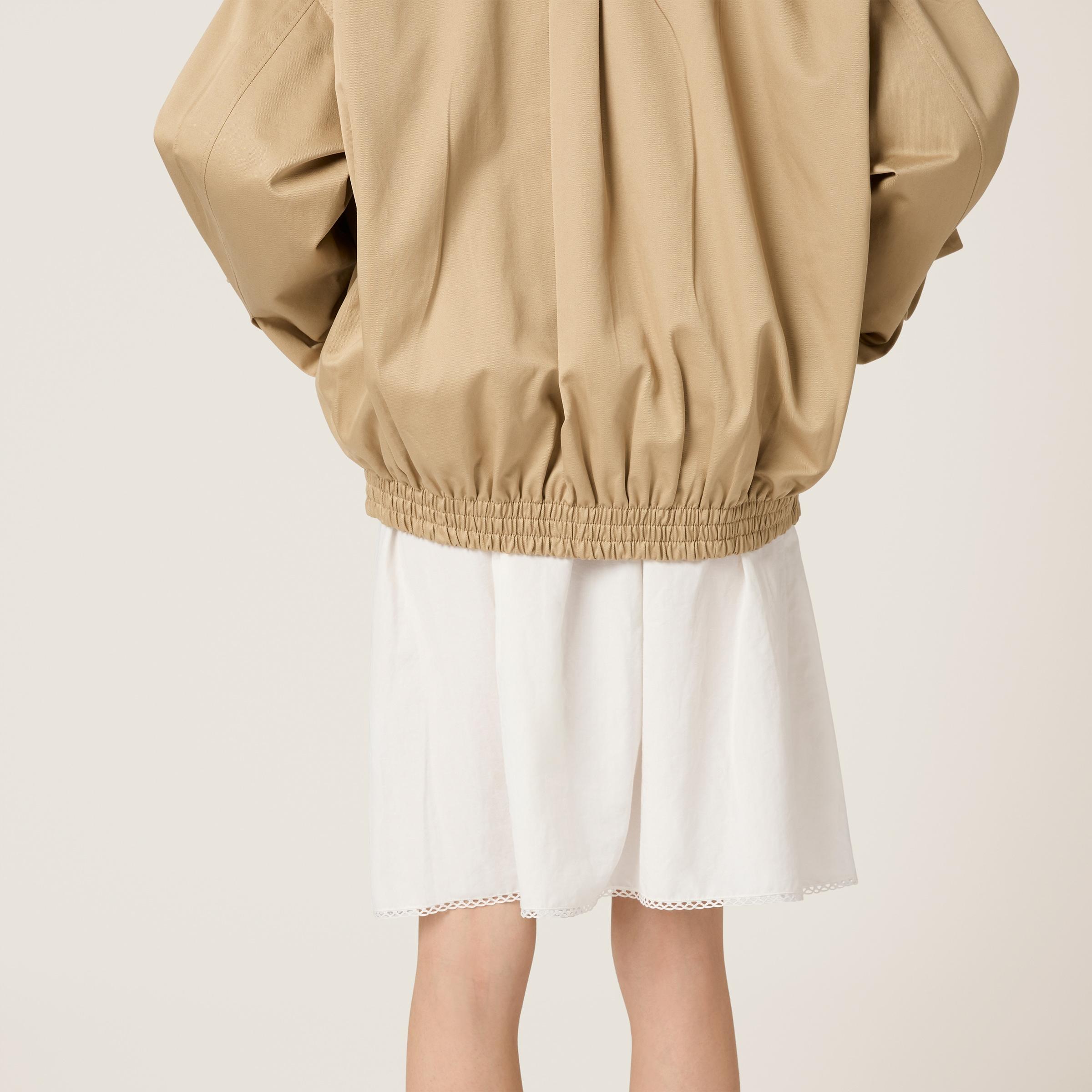 MiuMiu Chino Cloth Blouson Jacket チノクロス ブルゾン ロゴ Miu Miu Chino Cloth Blouson Jacket in Natural | Lyst