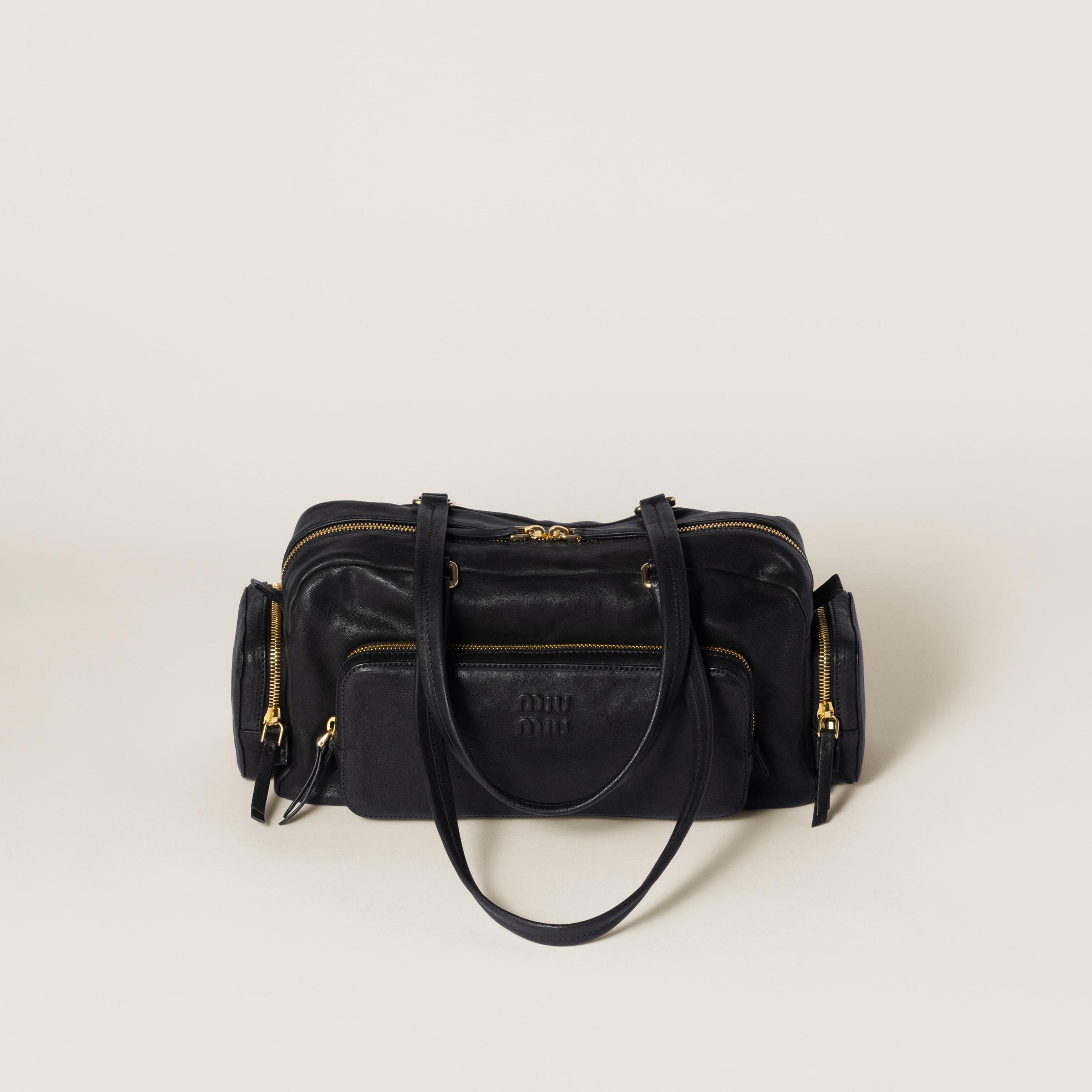 関税込！【MIU MIU】Nappa leather washed Pocket bag Miu Miu's Pocket Nappa Leather Bag Will Carry It All