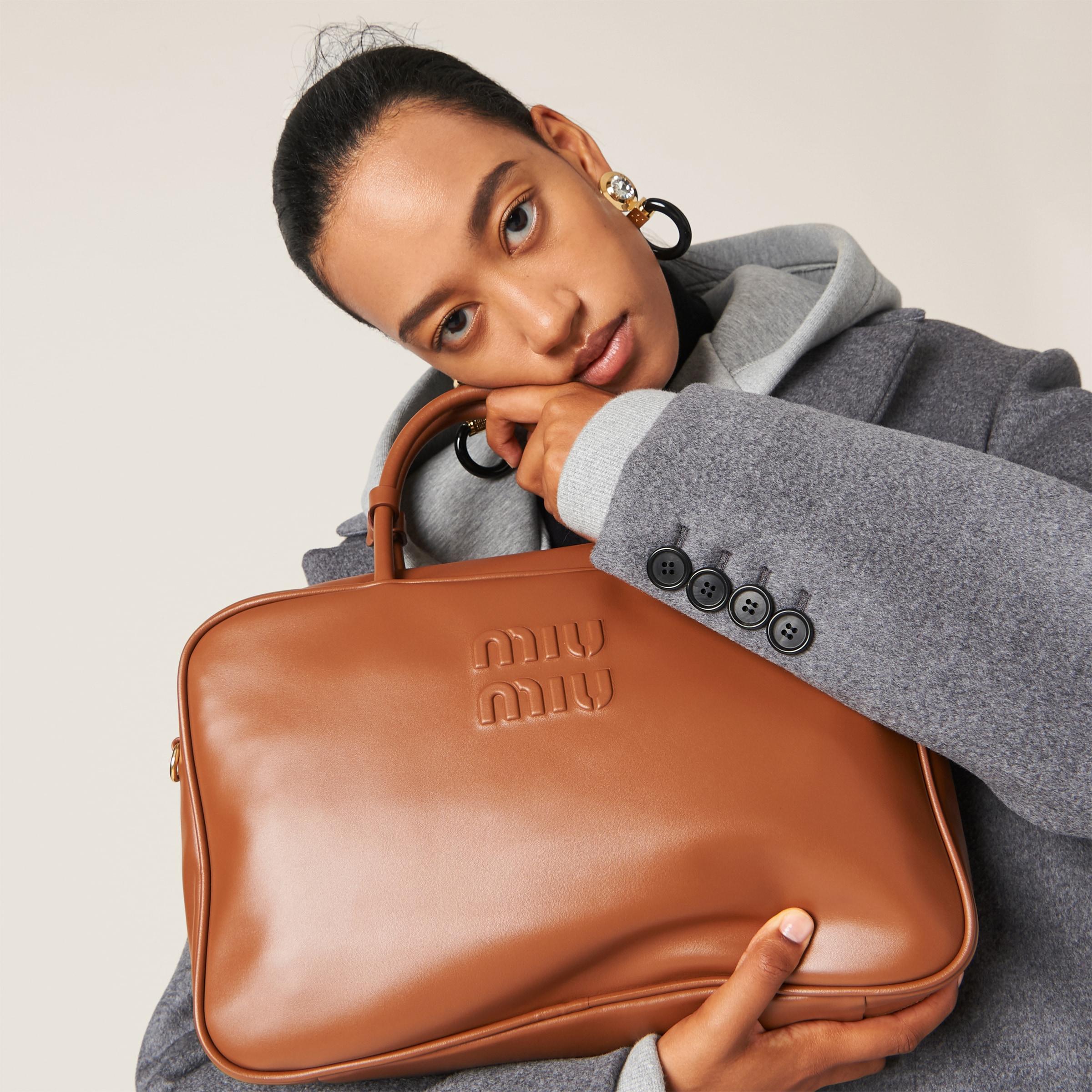 Miu Miu Leather Top handle Bag in Brown Lyst