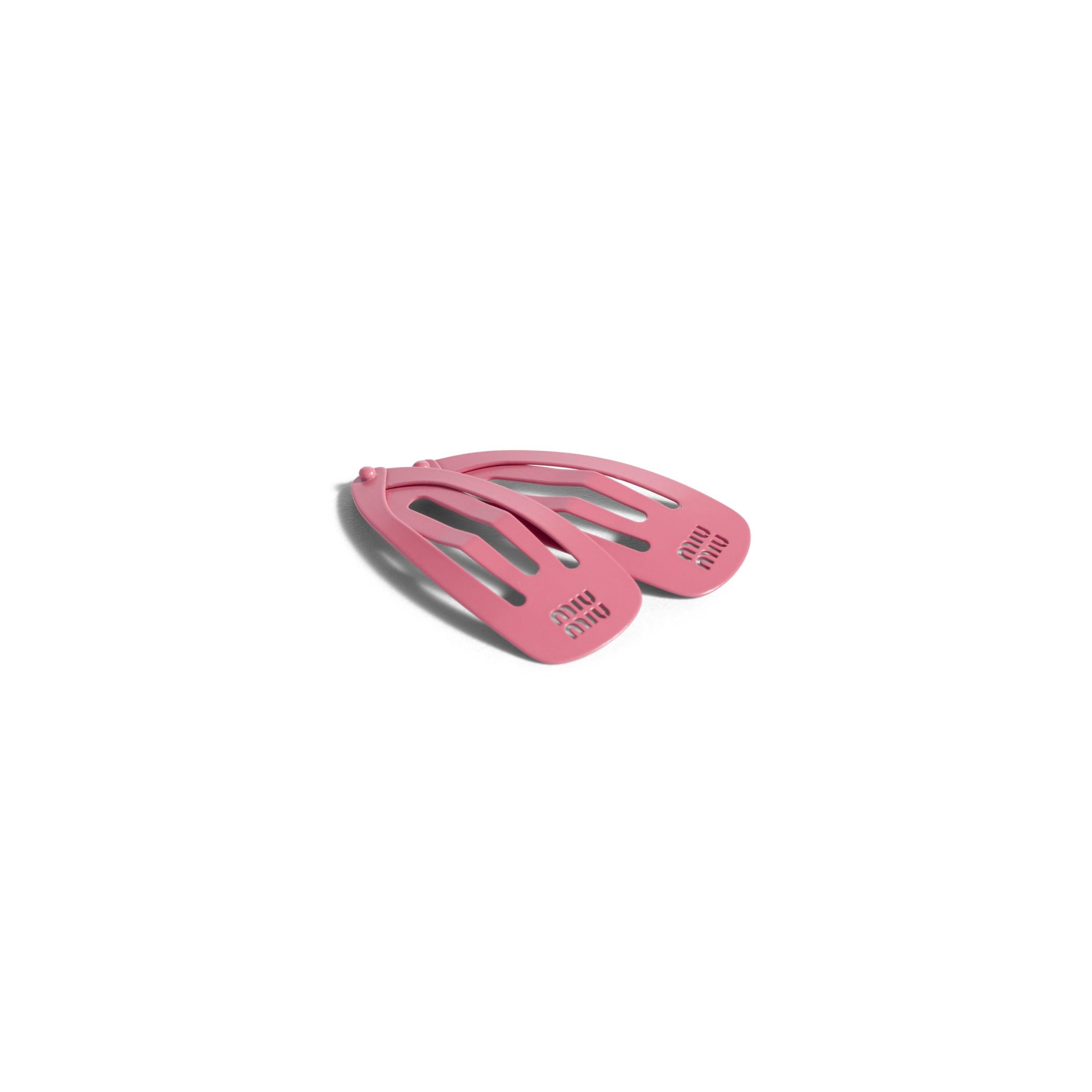Miu Miu Pink Logo Scruncie with Heart Crystal Clips Miu Miu Headbands and Hair Accessories for Women | Online  main image 4