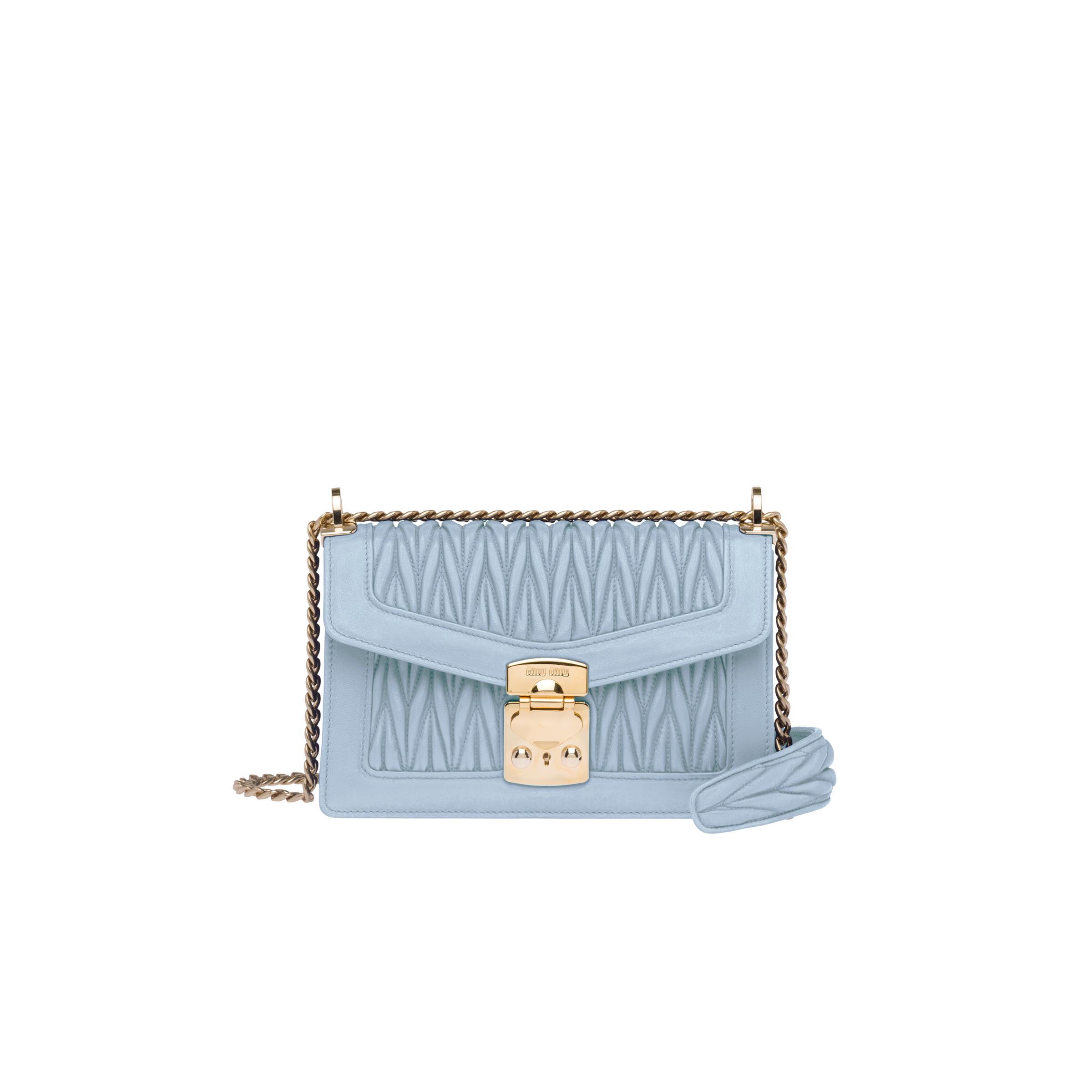 Miu confidential matelassé leather shoulder bag hotsell