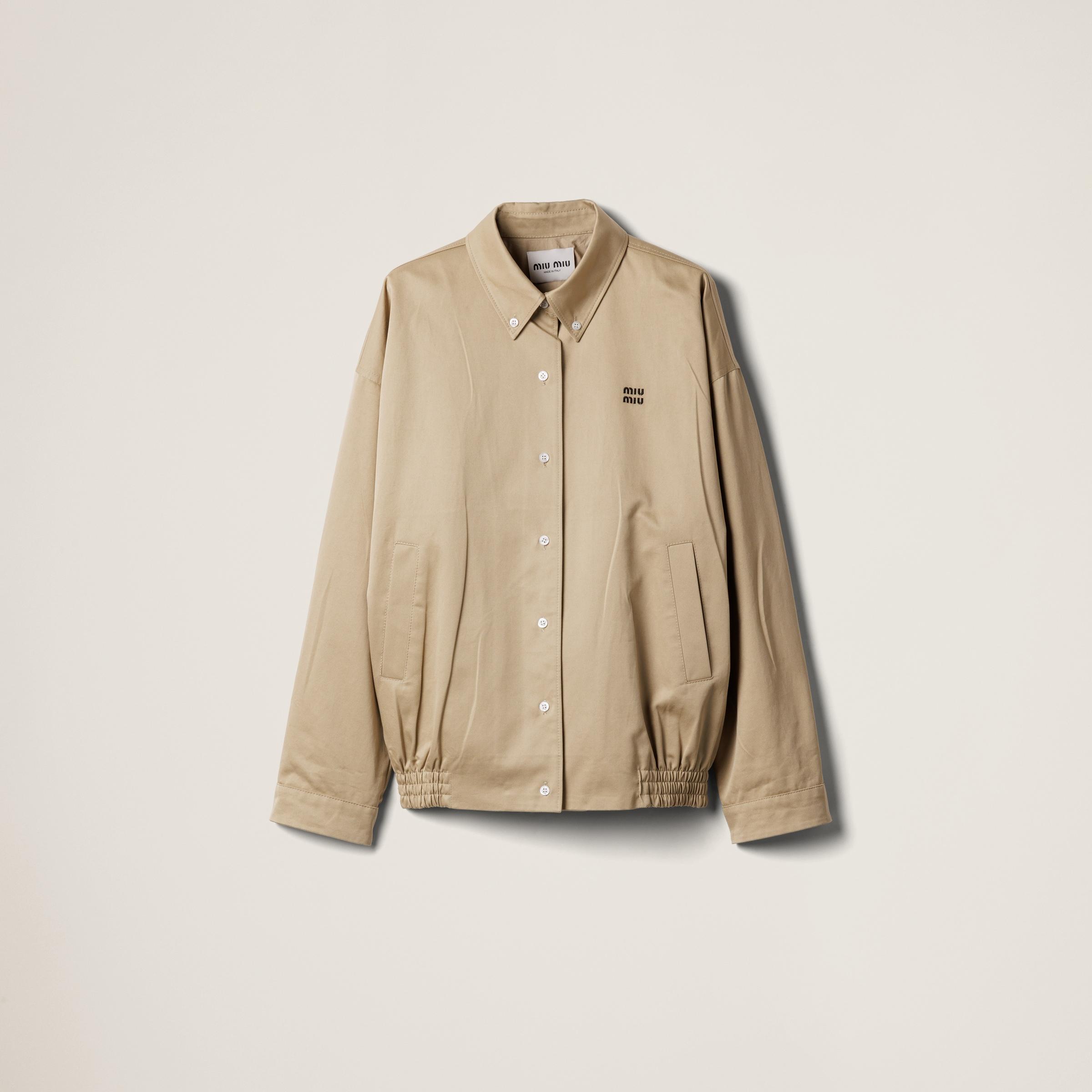 関税込 MiuMiu Chino vest jacket ジャケット Miu Miu Chino Cloth Blouson Jacket in Natural | Lyst