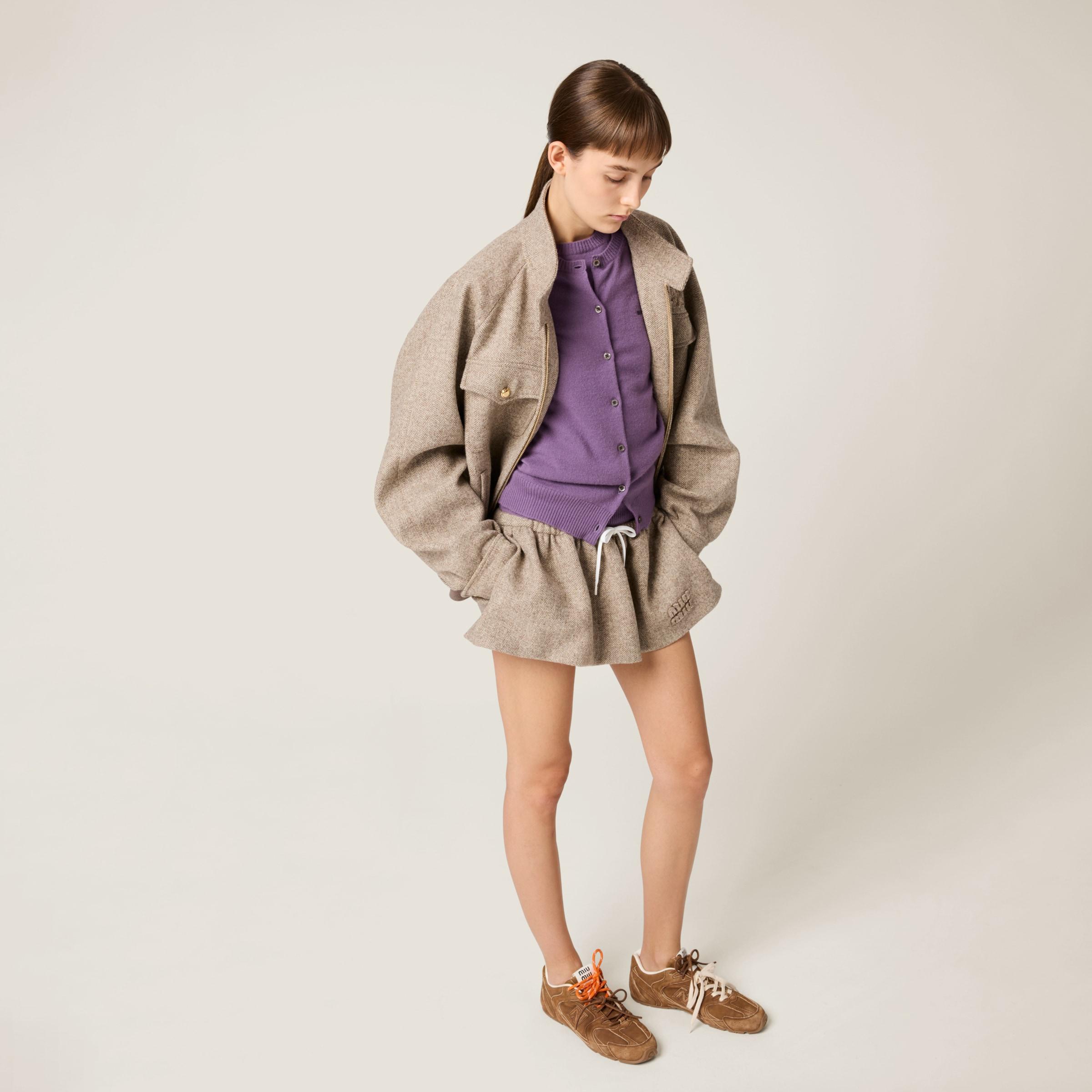 ブルゾン MIU MIU CHEVRON WOOL PADDED BOMBER JACKET Miu Miu Chevron Oversized Zip Up Bomber Jacket - Bergdorf