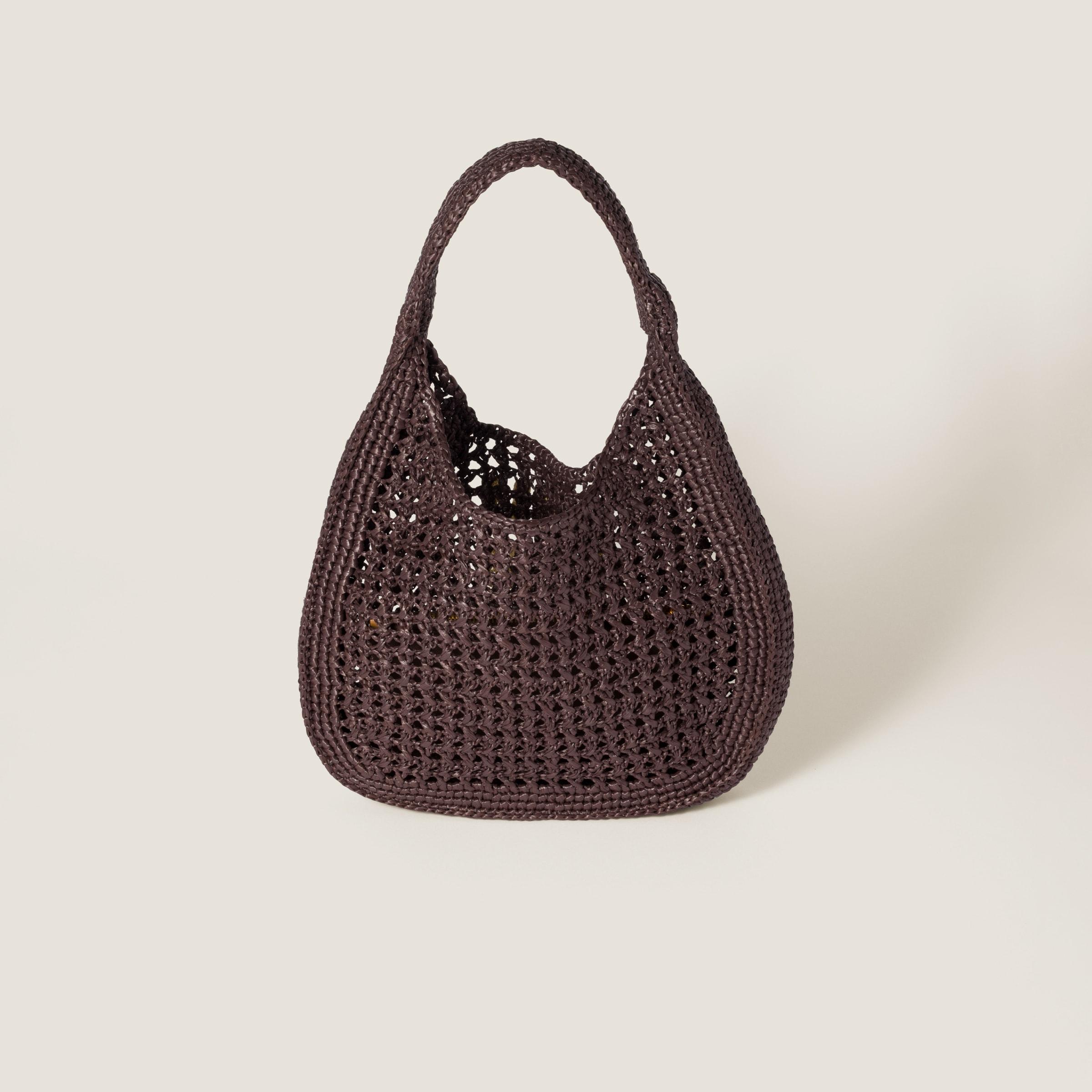 関税込 MiuMiu | Raffia-effect woven hobo bag Miu Miu Raffia-Effect Woven Tote Bag | Saks Fifth Avenue
