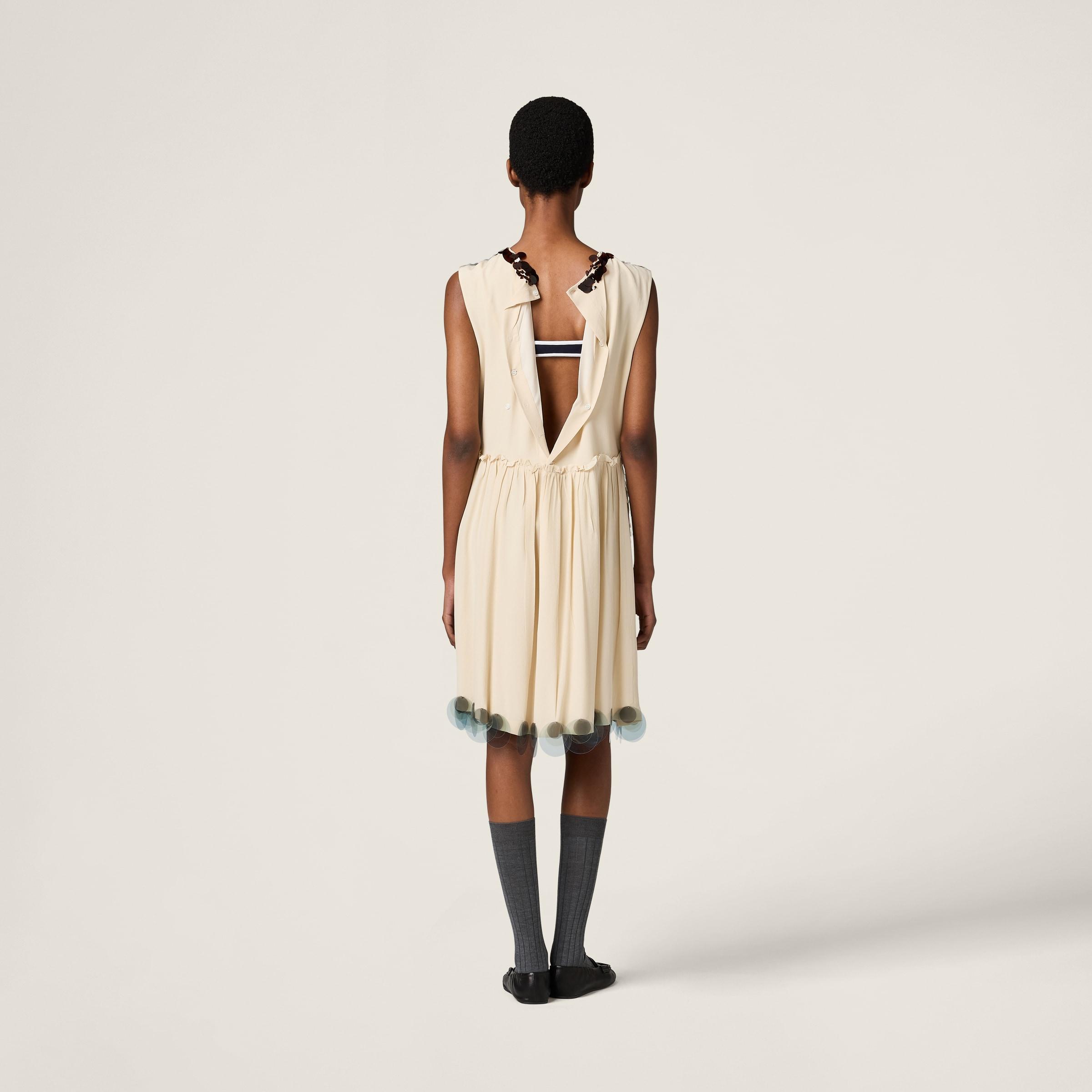 関税・送料込 MIU MIU Embroidered viscose blend mini ドレス Miu Miu Embroidered Satin Dress