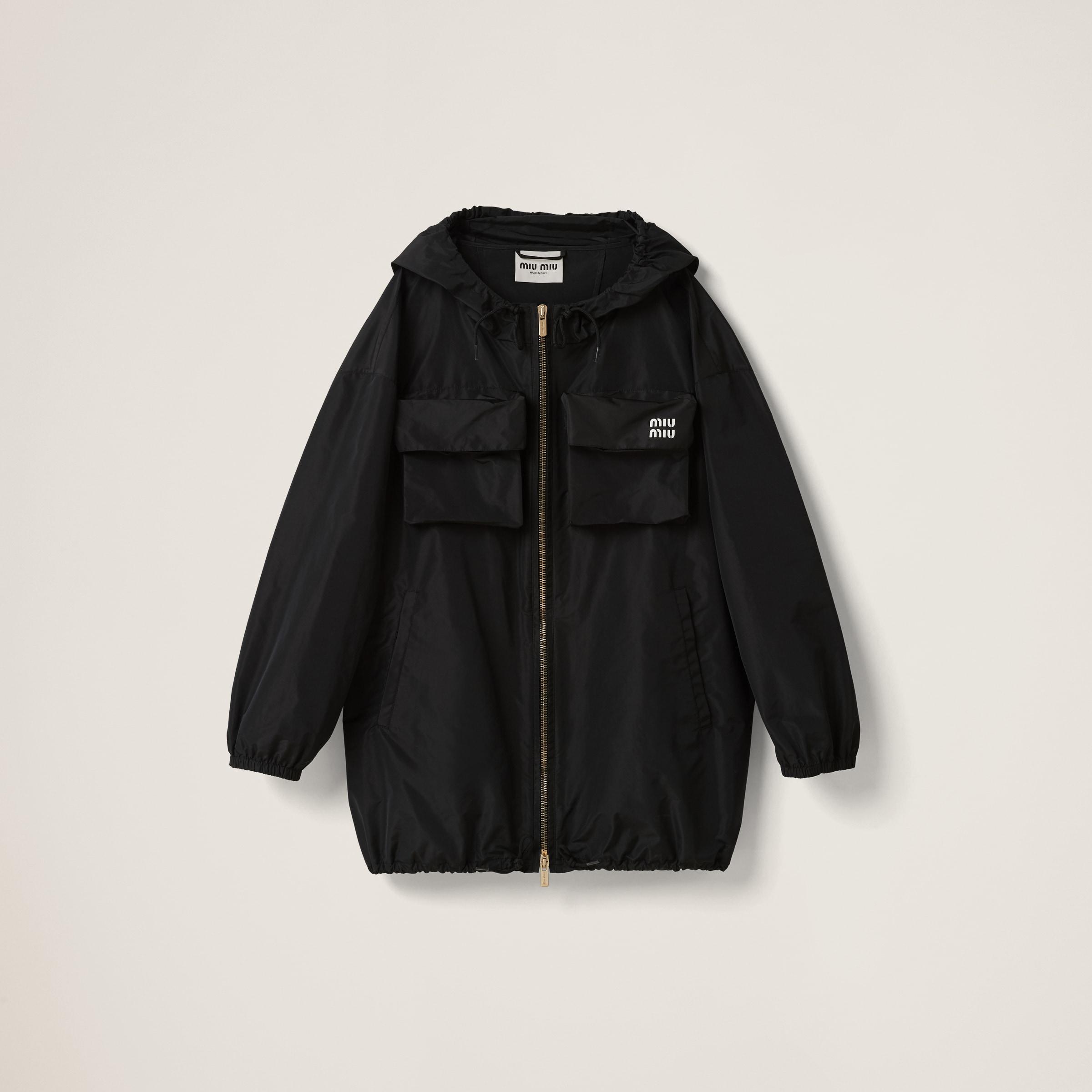 Miu Miu Technical Fabric Blouson Jacket in Black | Lyst
