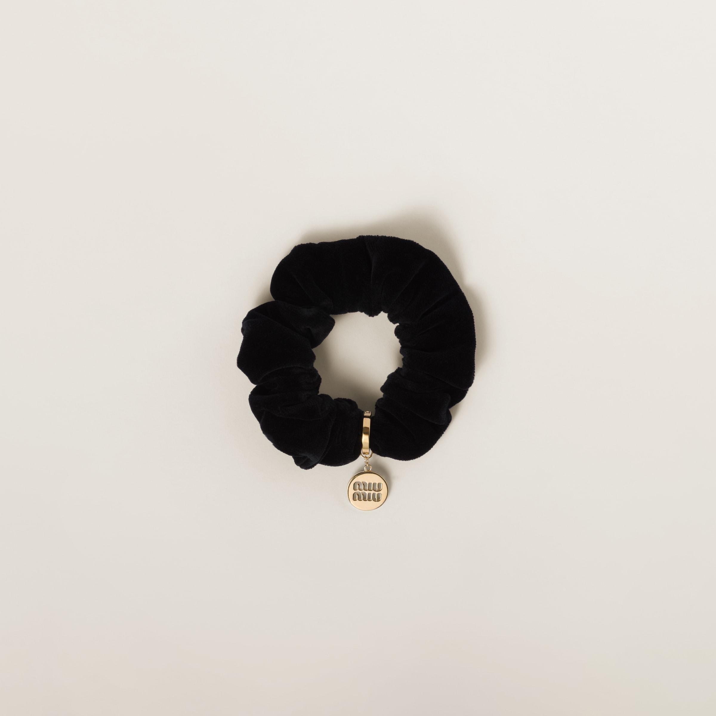 Black Miu Miu Hair Scrunchie Miu Miu Faux Pearl-embellished Scrunchie In Black | ModeSens main image 3