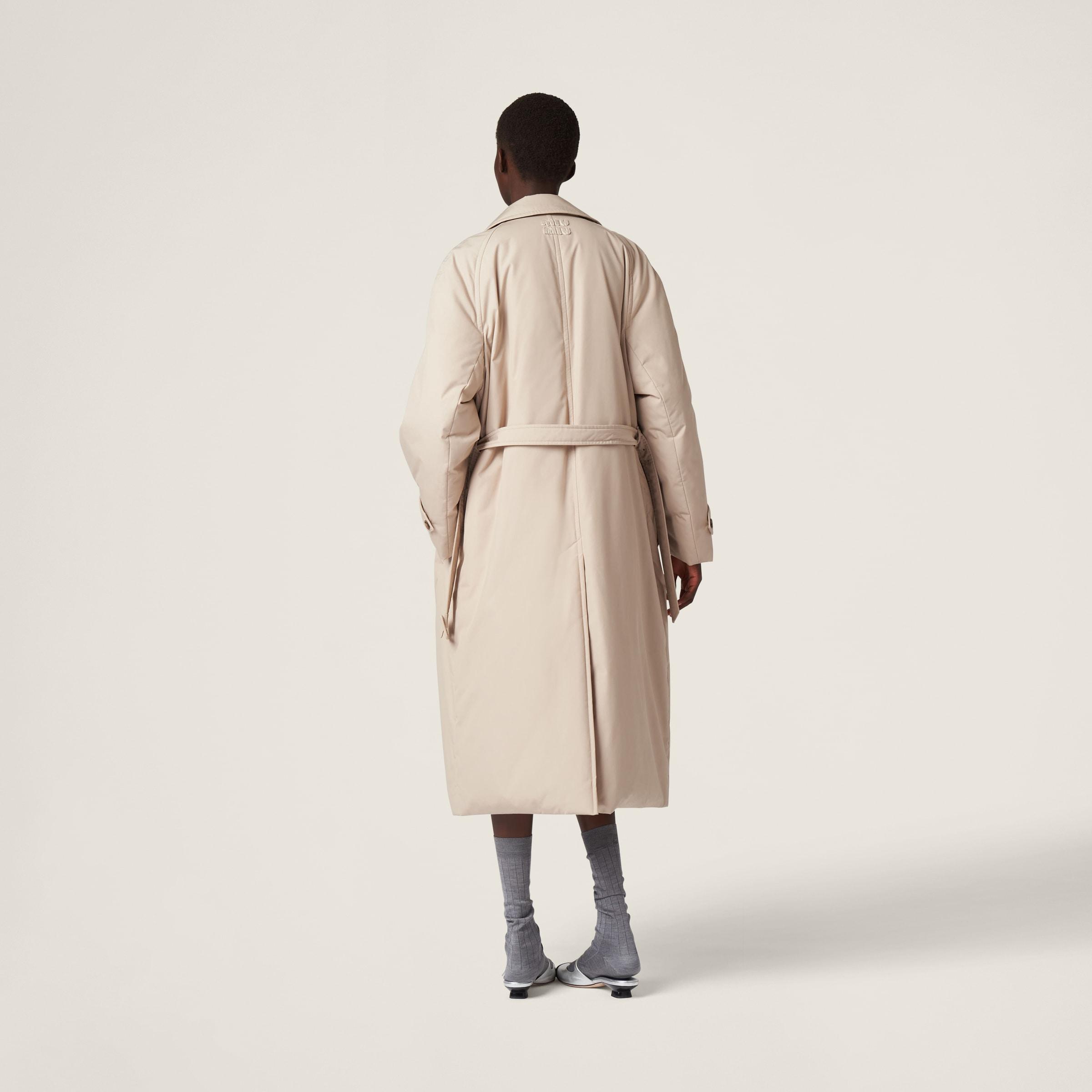 Miu Miu Panama Cotton Down Coat in Natural | Lyst UK