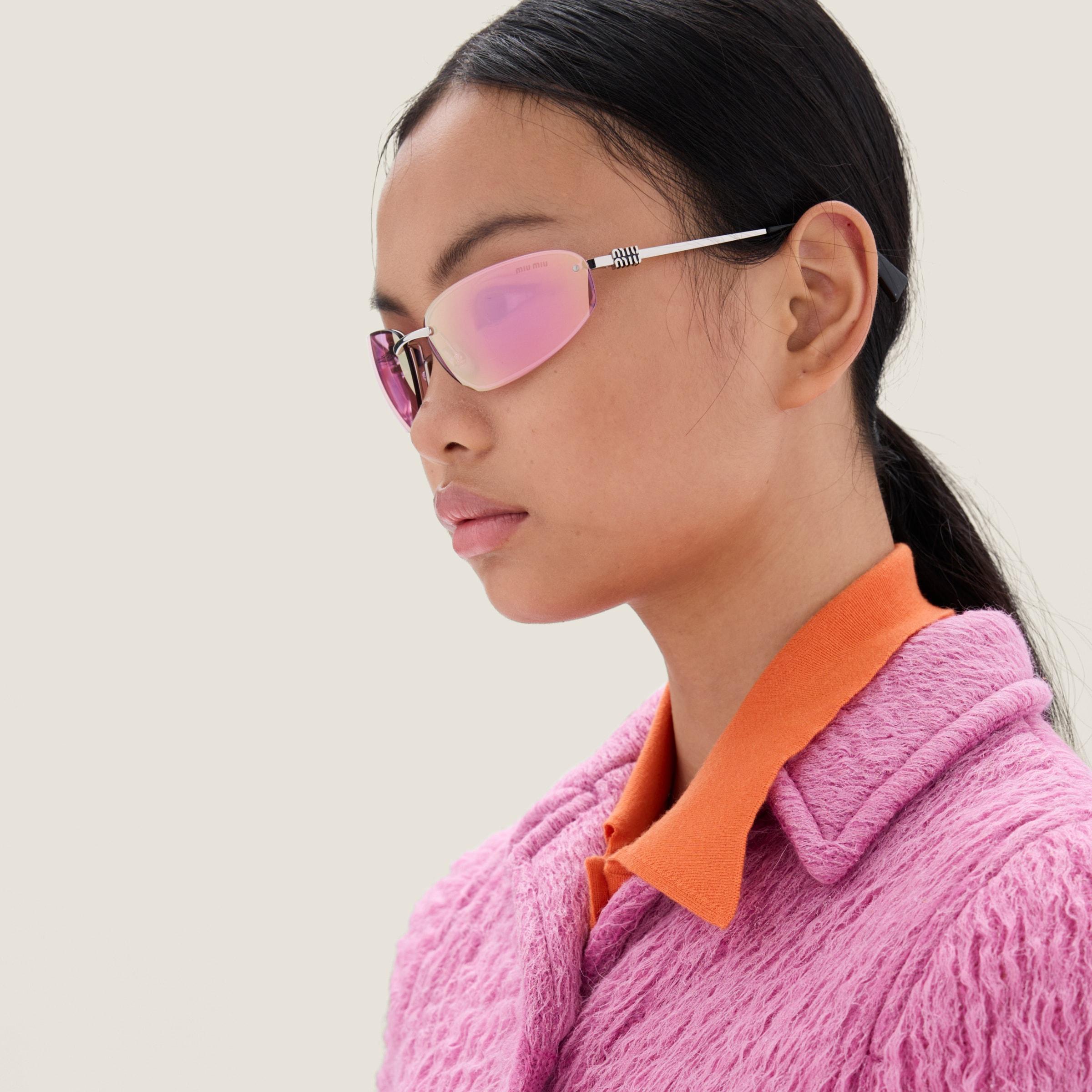 Miu Miu Mirror Sunglasses Miu Miu MU 54ZS M (53 - 19) with Pink lenses and Gold frame  main image 3