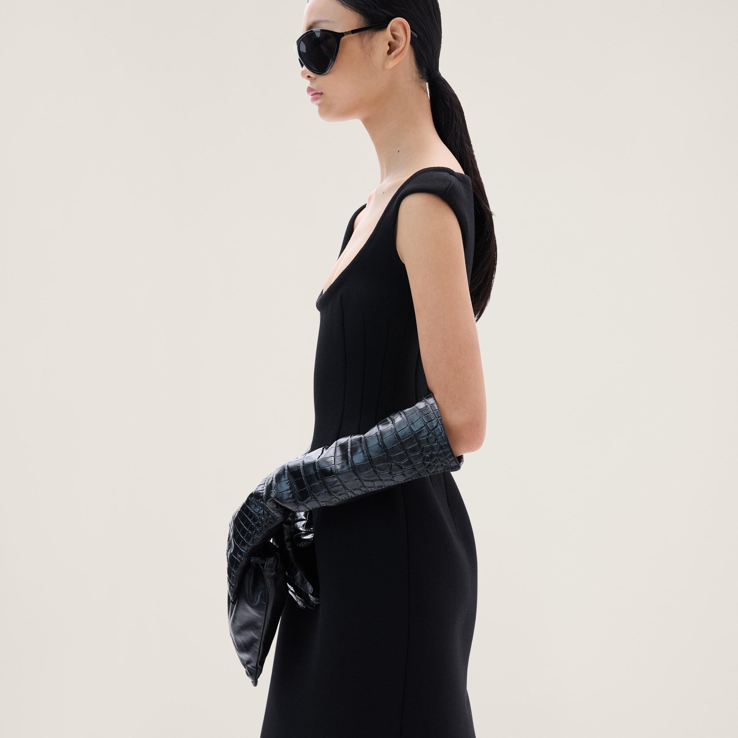 Miu Miu Natte Wool Sheath Dress in Black | Lyst