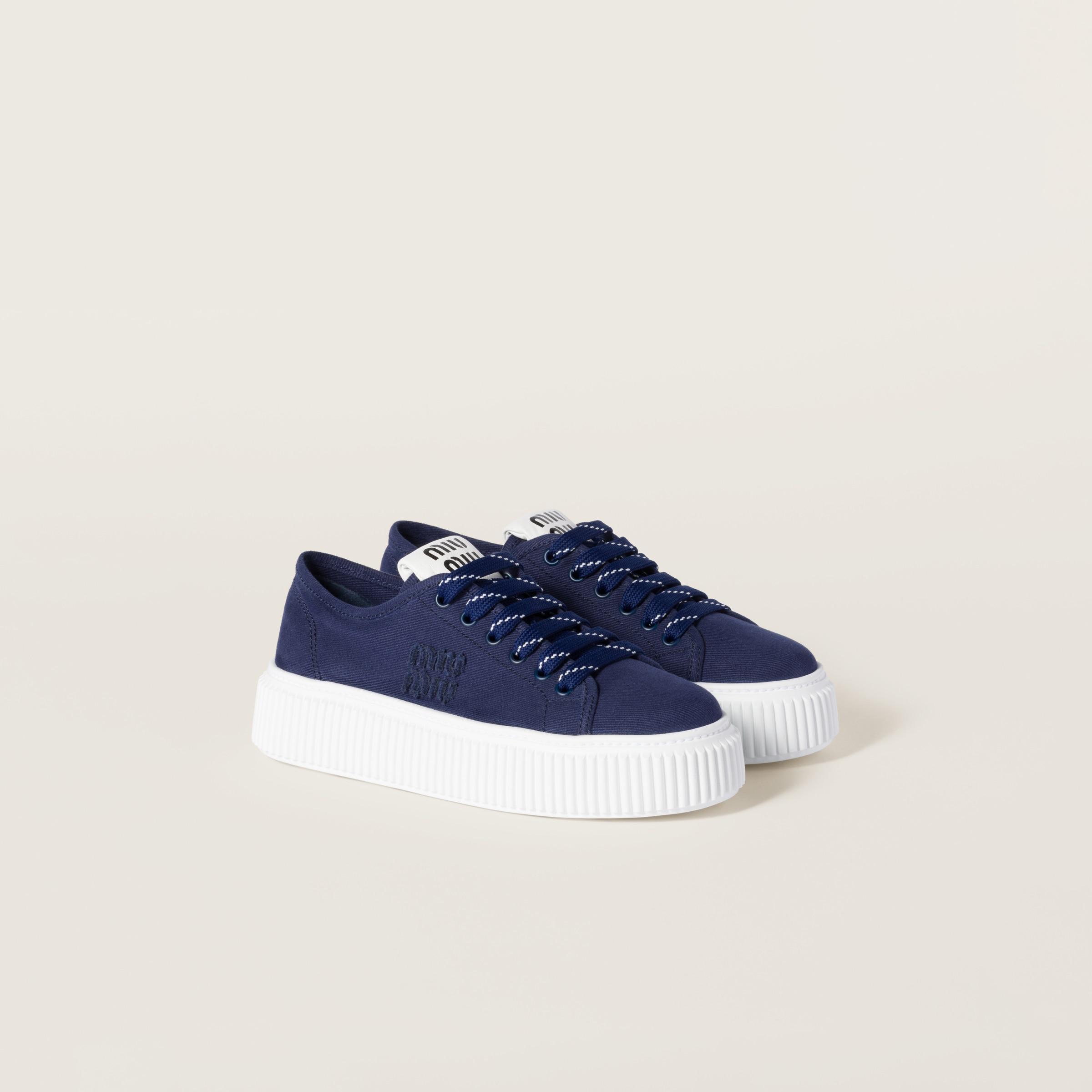 MiuMiu＊Denim sneakers with logo デニムスニーカー＊送料込 三越伊勢丹 | MIU MIU/ミュウミュウ通販 | MIU MIU ロゴ付