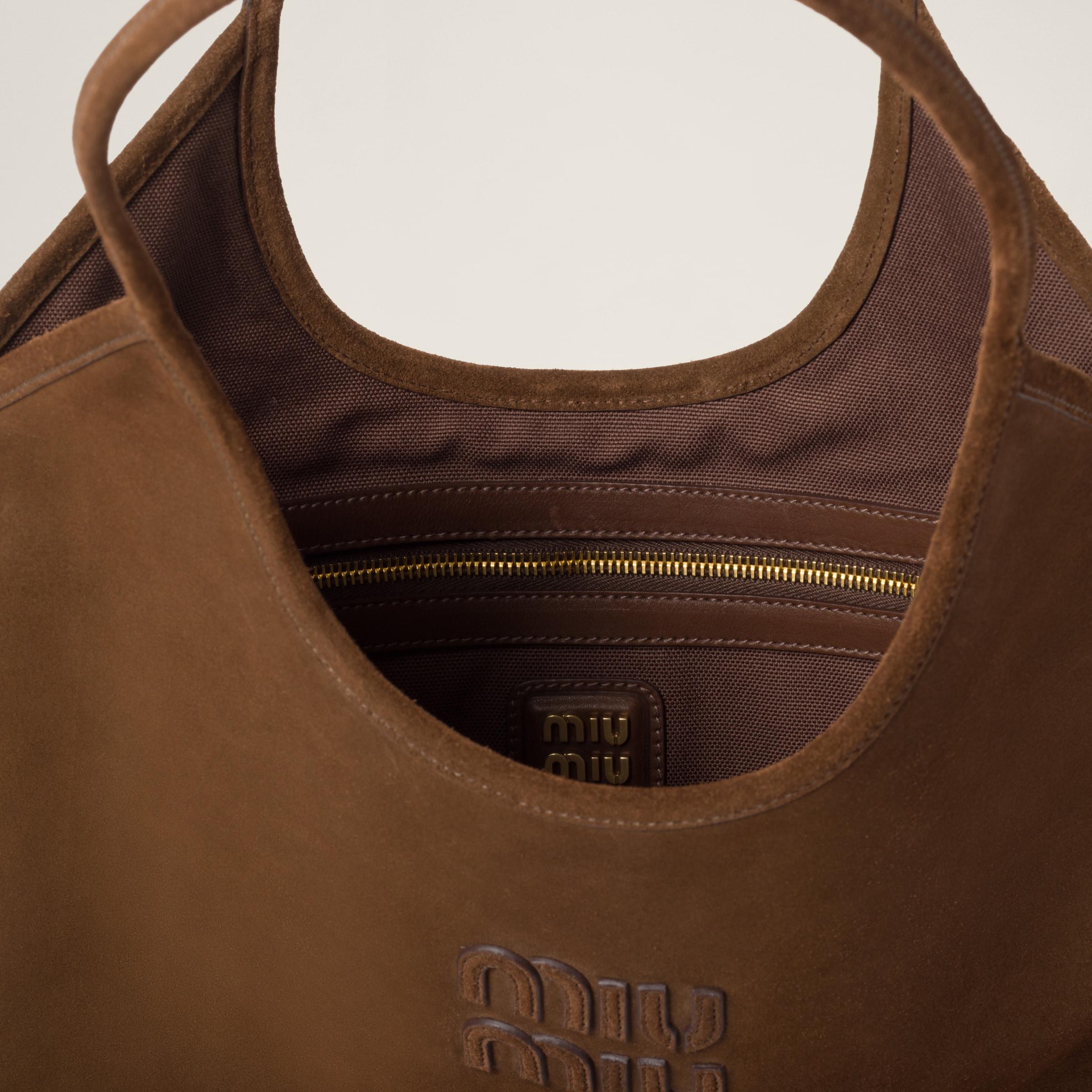 Miu Miu Ivy Suede Bag in Brown | Lyst