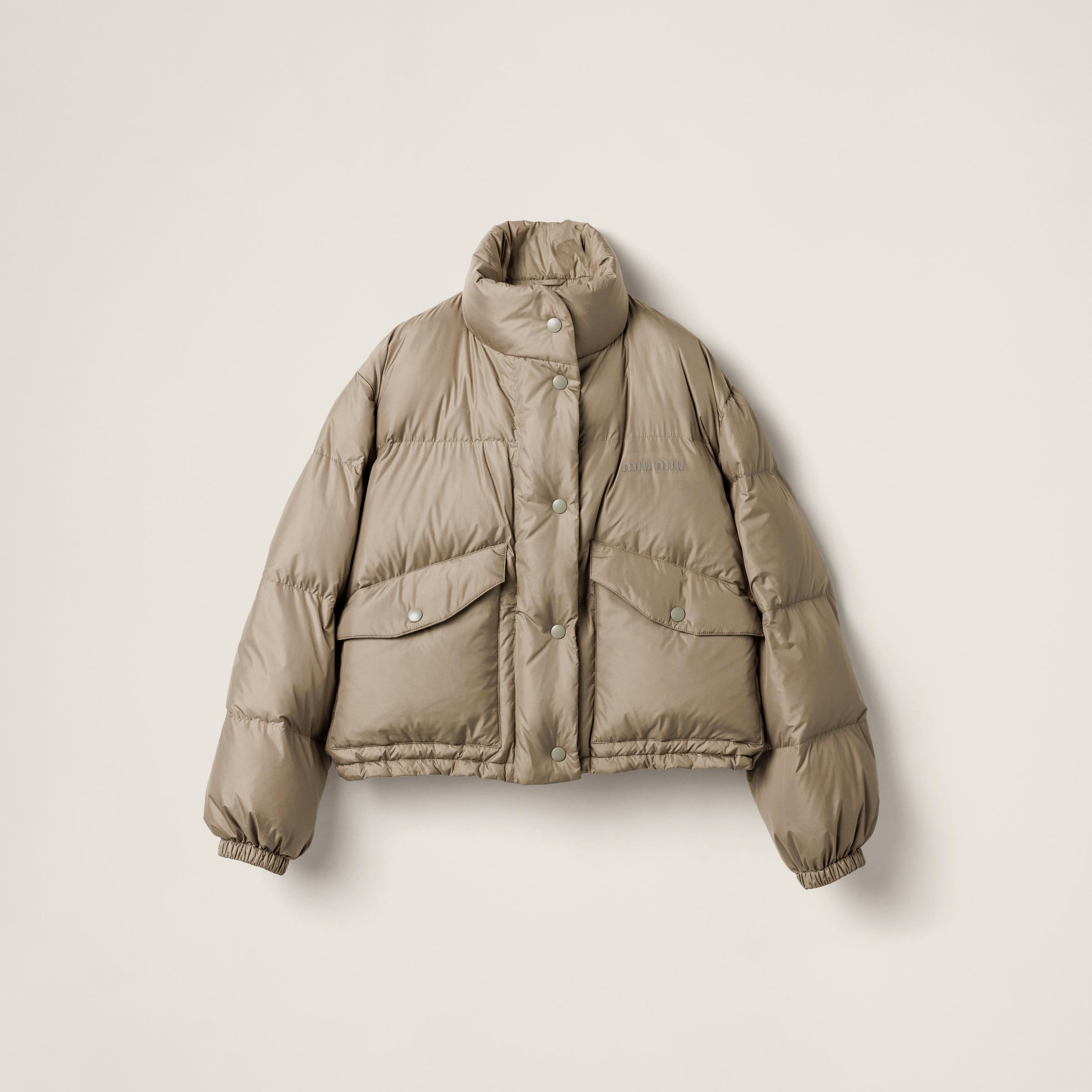 Miu Miu Oversized Padded Down Jacket in Natural | Lyst