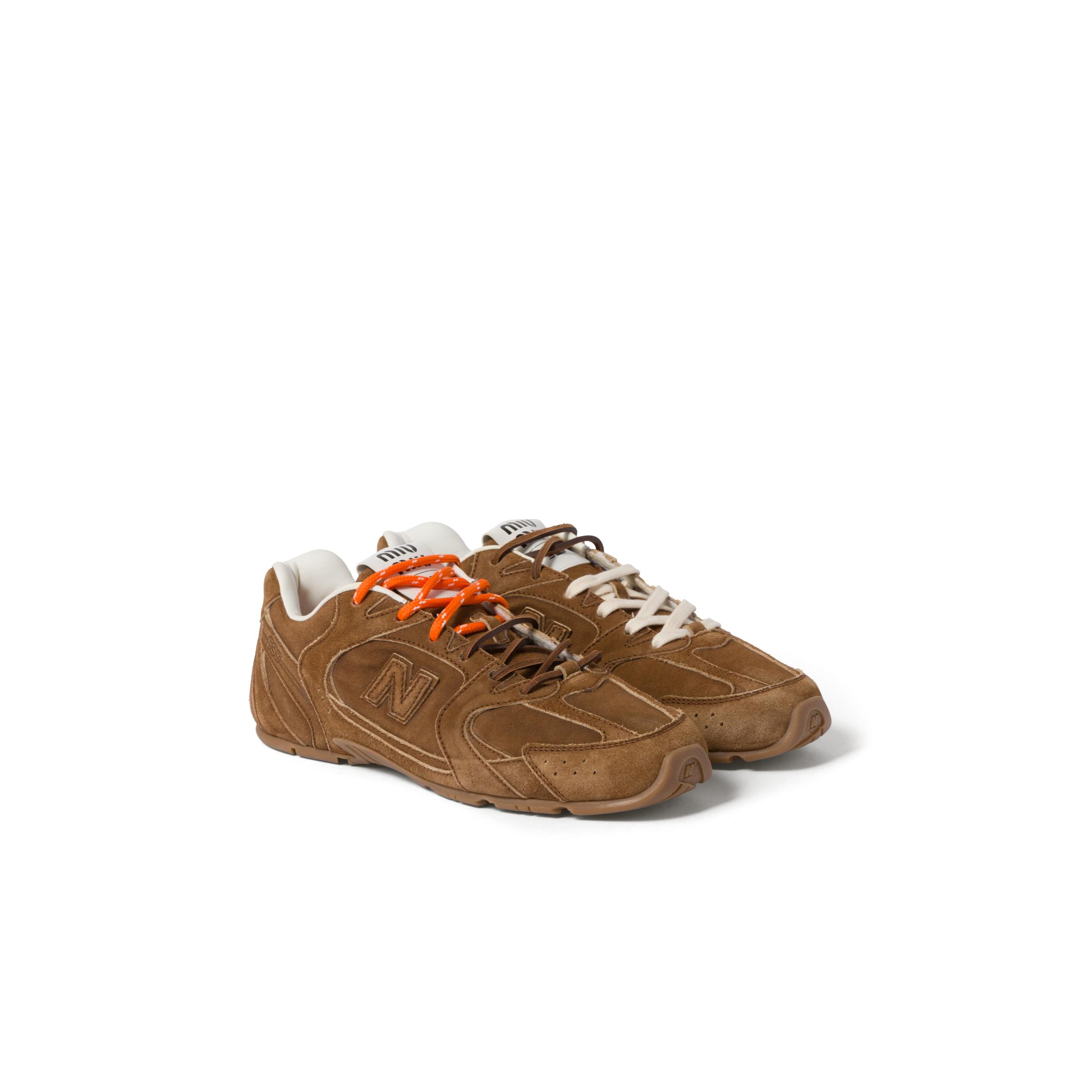 Miu Miu New Balance X 530 Sl Suede Sneakers, Size 39 in Brown | Lyst