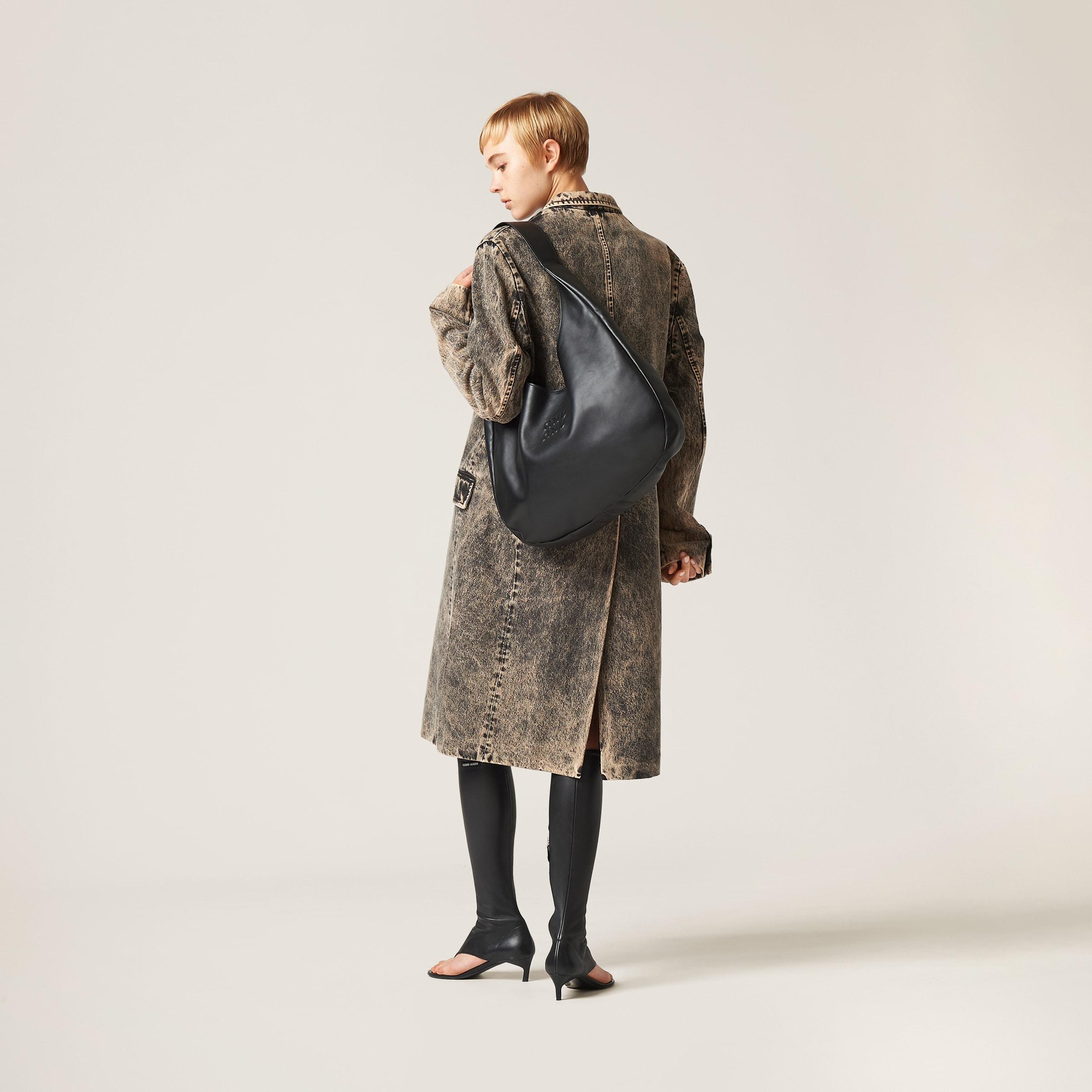 【MIU MIU】LEATHER HOBO BAG Miu Miu Leather Hobo Bag - Black | Editorialist