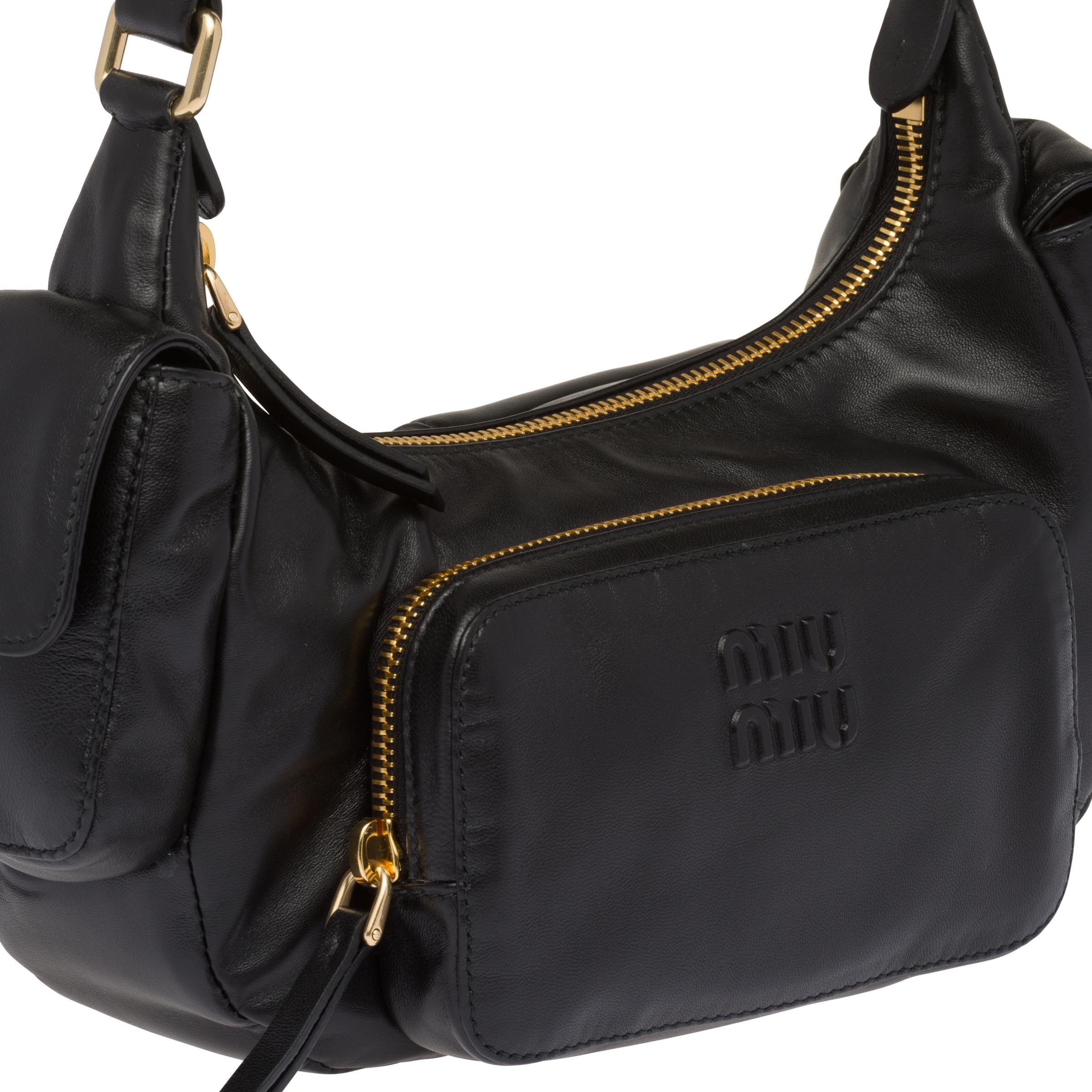Miu Miu Nappa Leather Pocket Bag Black