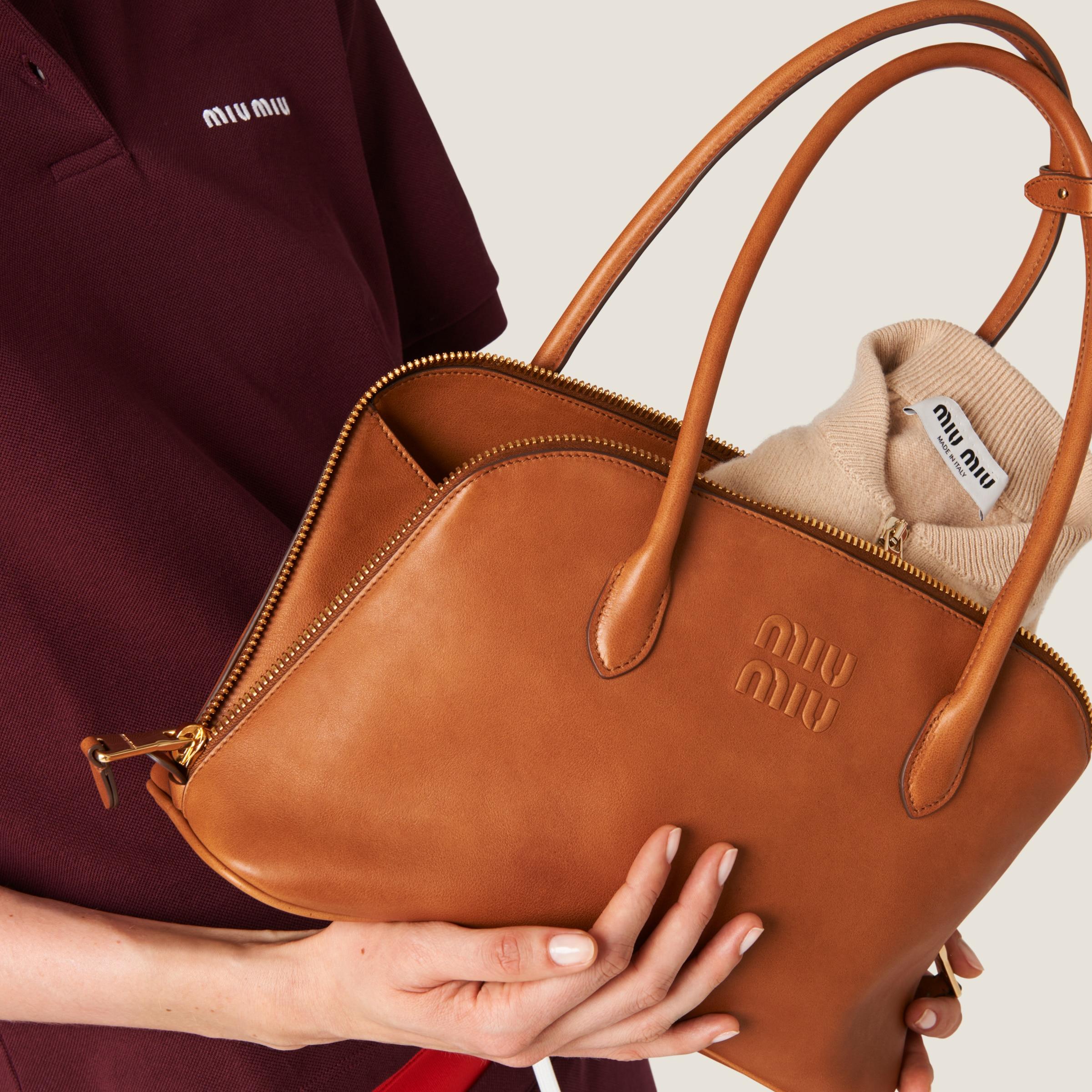 Miu Miu Leather Bag in Brown | Lyst Miu Miu Leather Bag in Brown | Lyst
