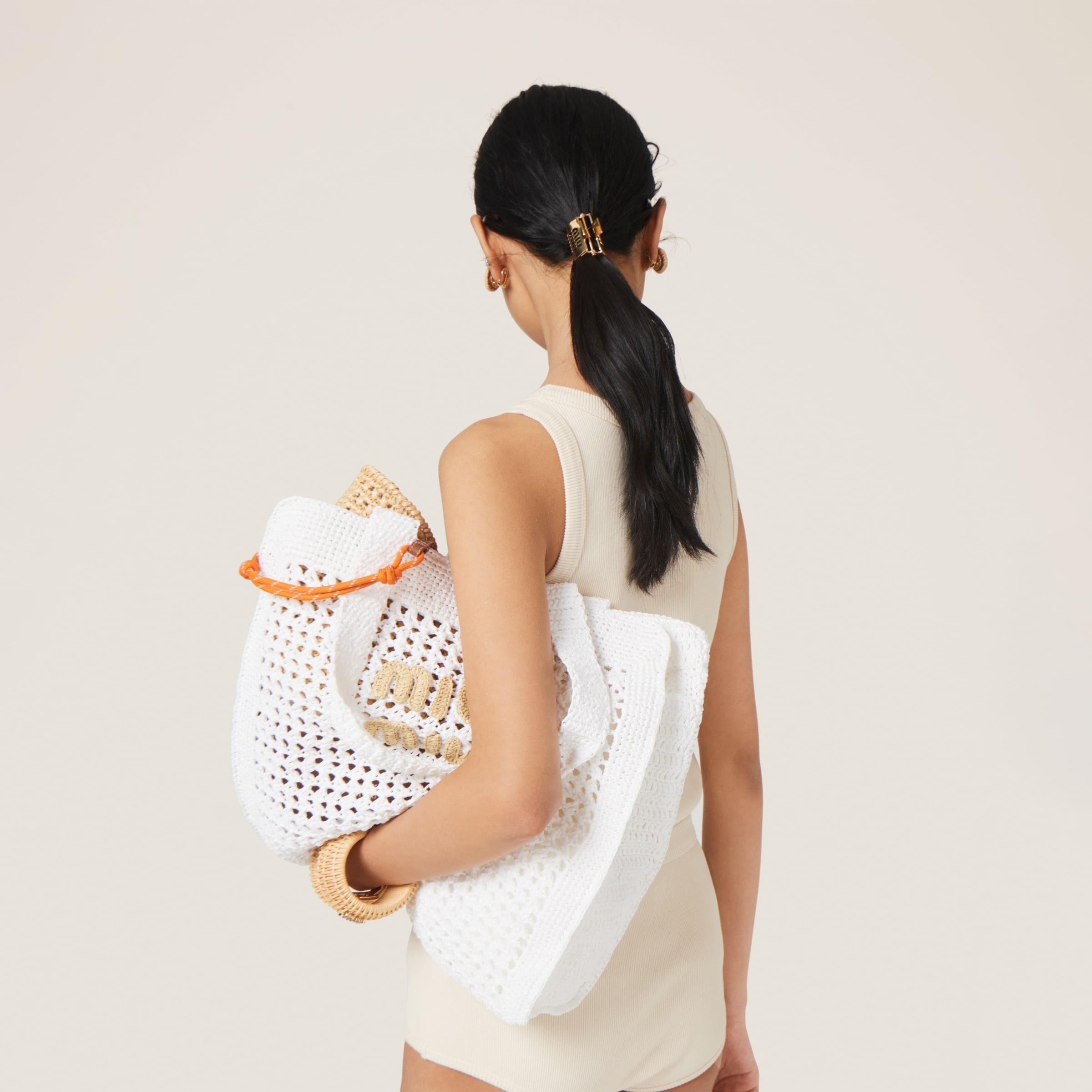 Miu Miu Garment-Dyed Ribbed Knit Jersey Top in Natural | Lyst