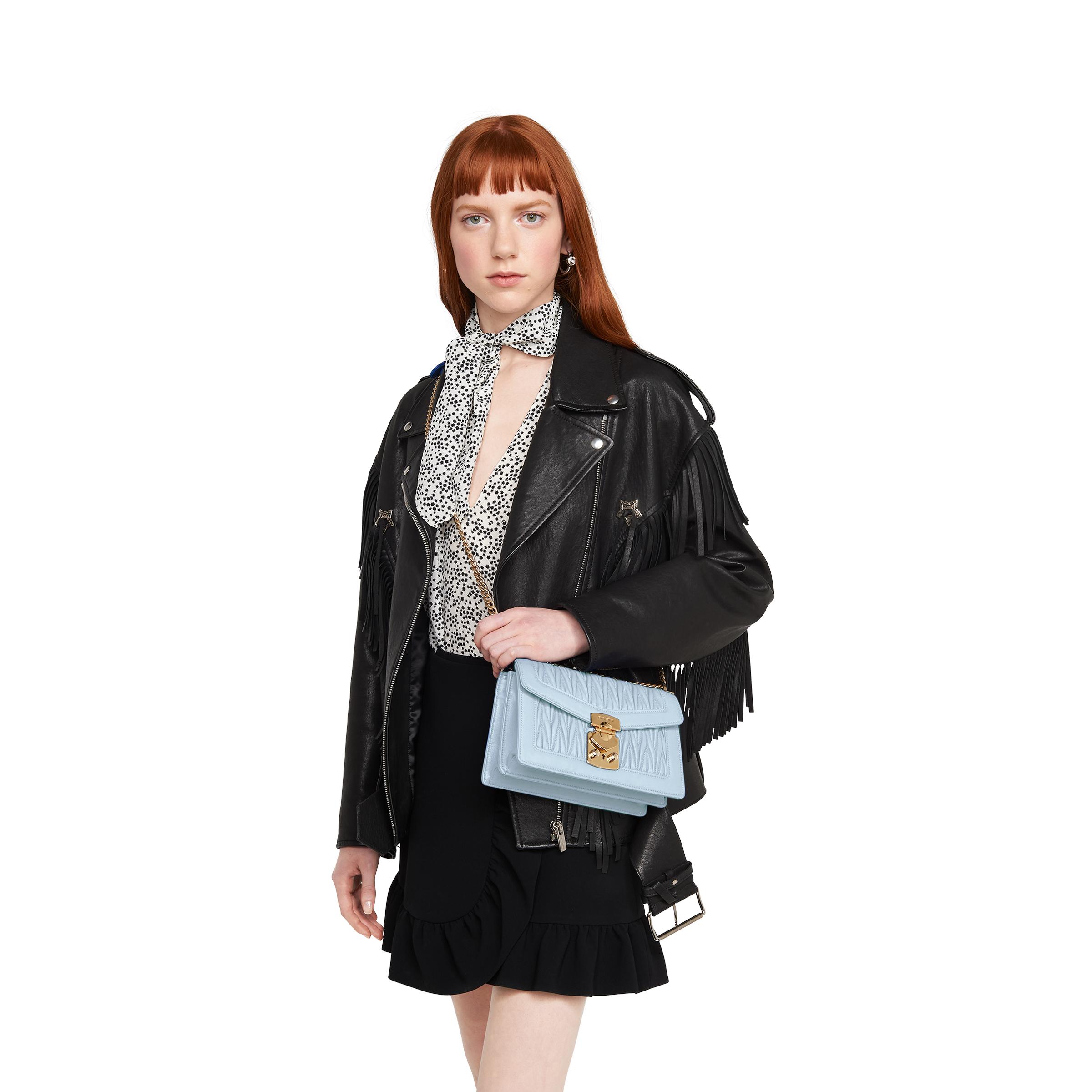 Miu Miu Miu Confidential Matelass Nappa Leather Bag in Blue Lyst