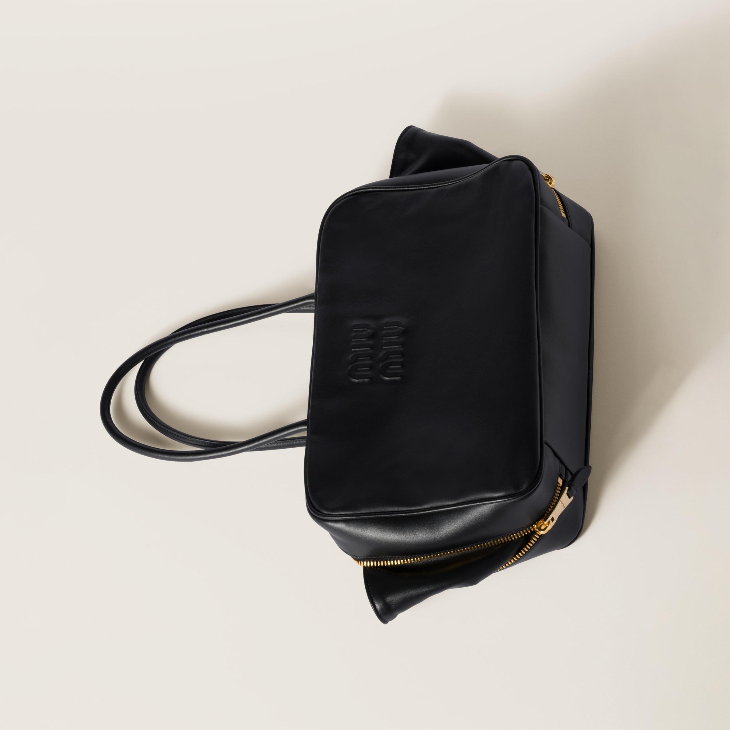 Miu Miu Leather Beau Bag in Black | Lyst