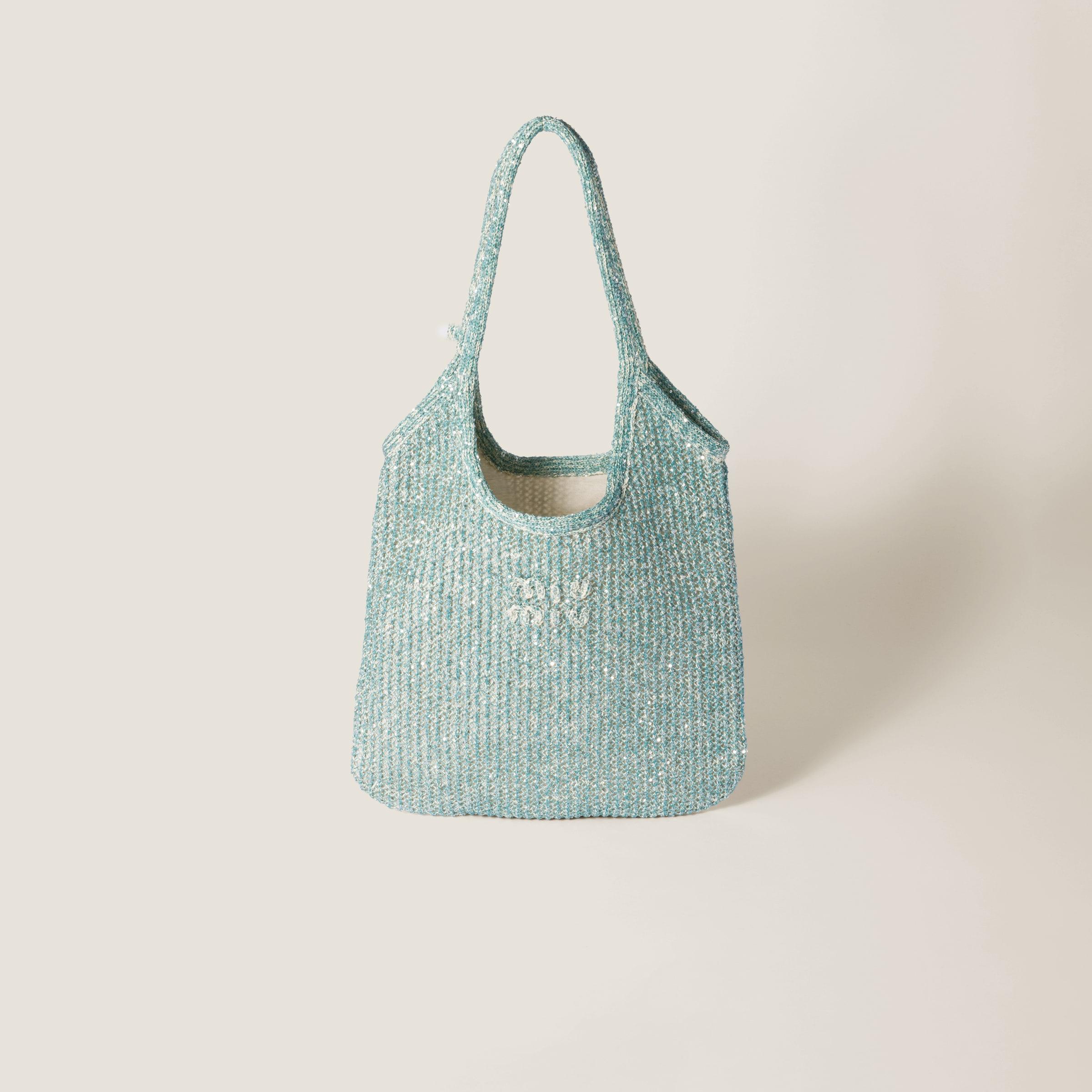 Miu Miu Ivy Sequin Mesh Bag in Green | Lyst