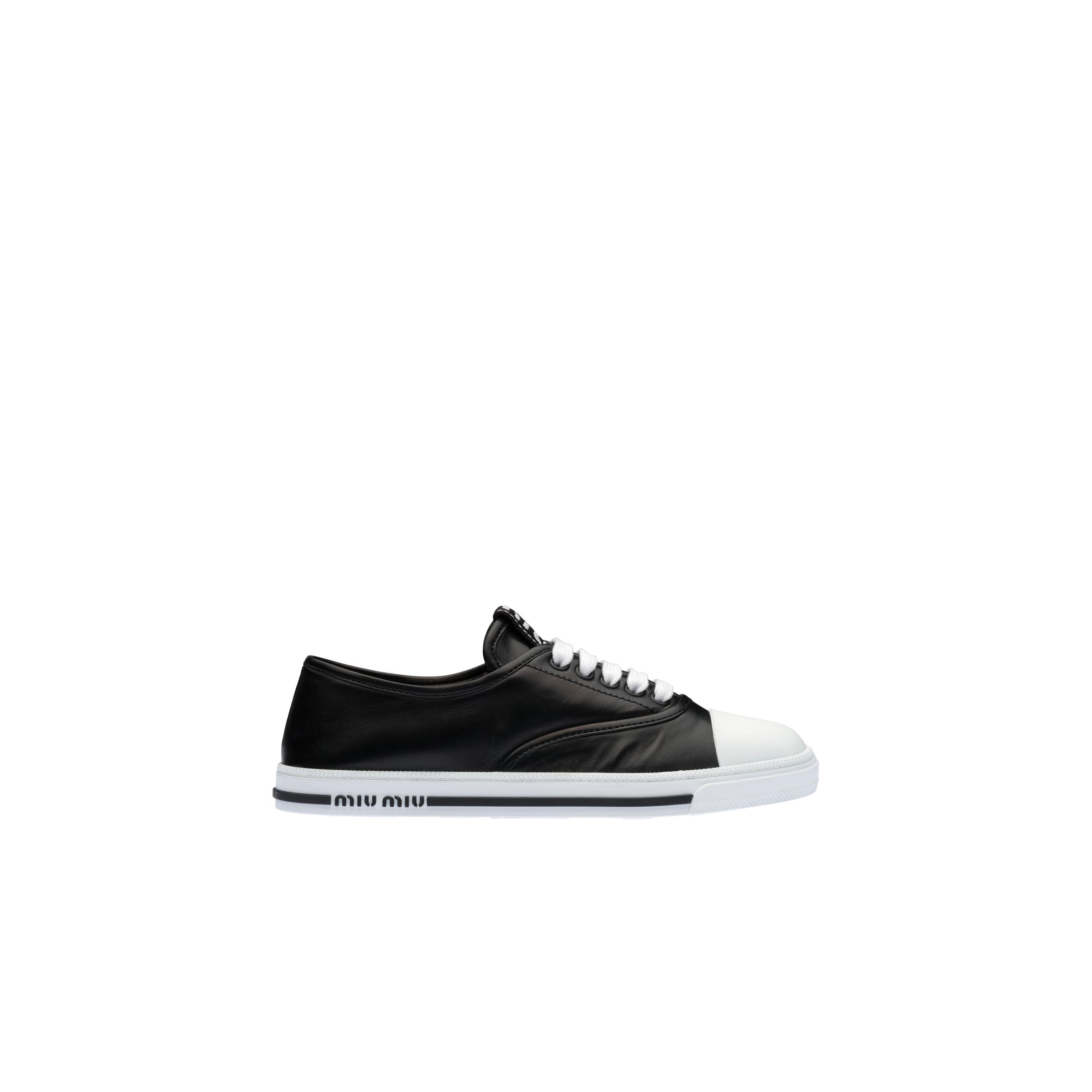 miu miu nappa leather sneakers