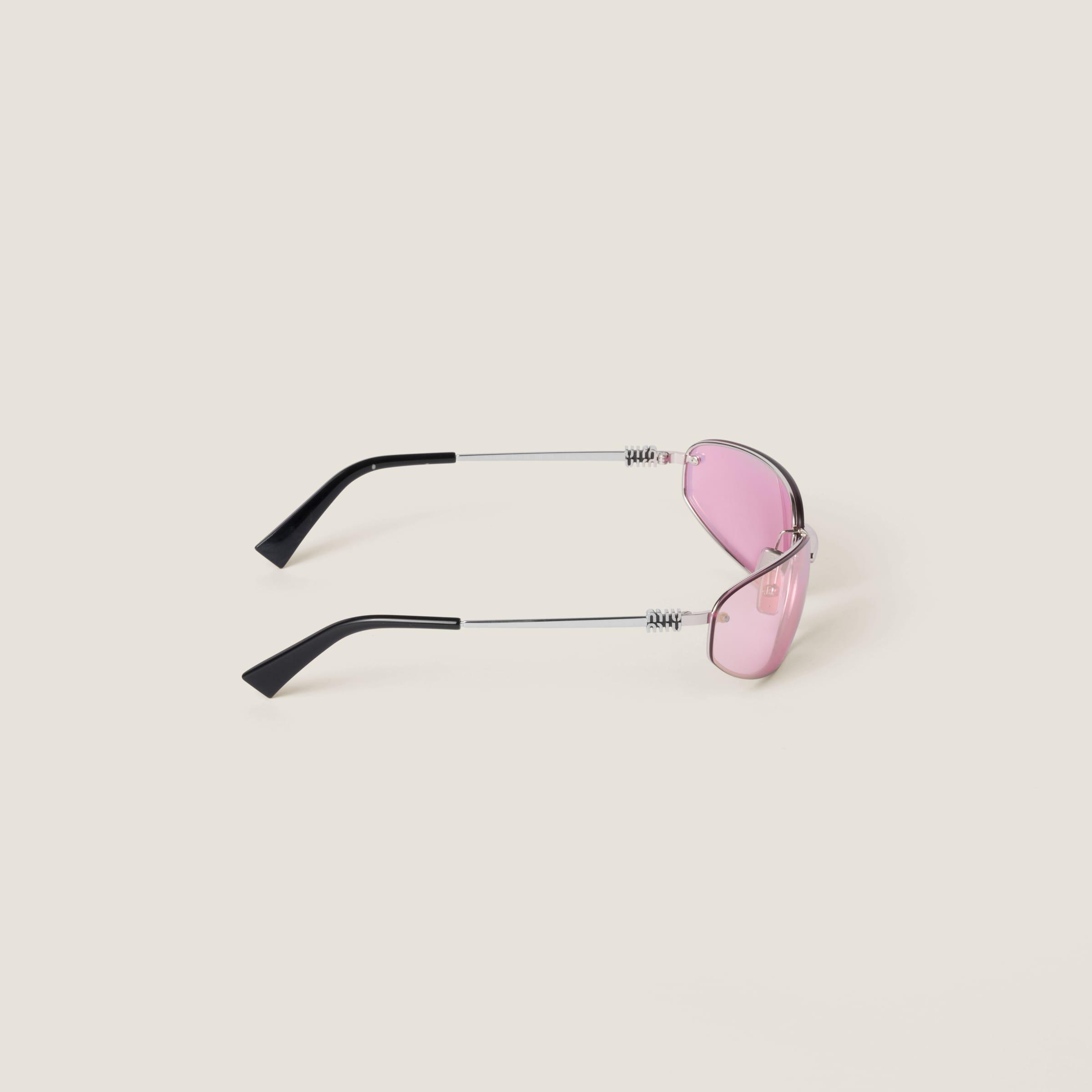 Miu Miu Runway Metal Mirrored Sunglasses in Pink | Lyst display picture 2