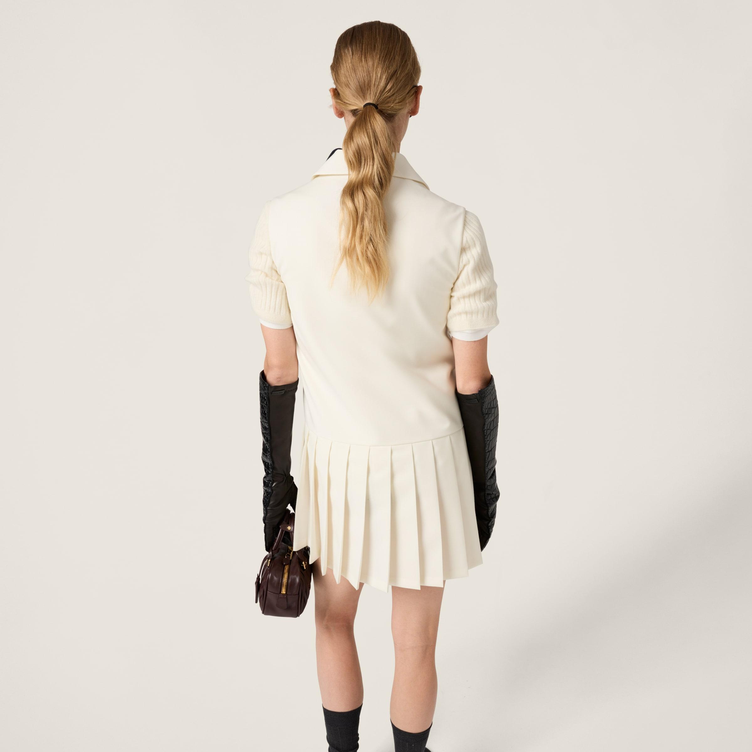 関税込 MiuMiu Mohair fabric mini-dress Miu Miu Mohair Fabric Mini-Dress in Natural | Lyst