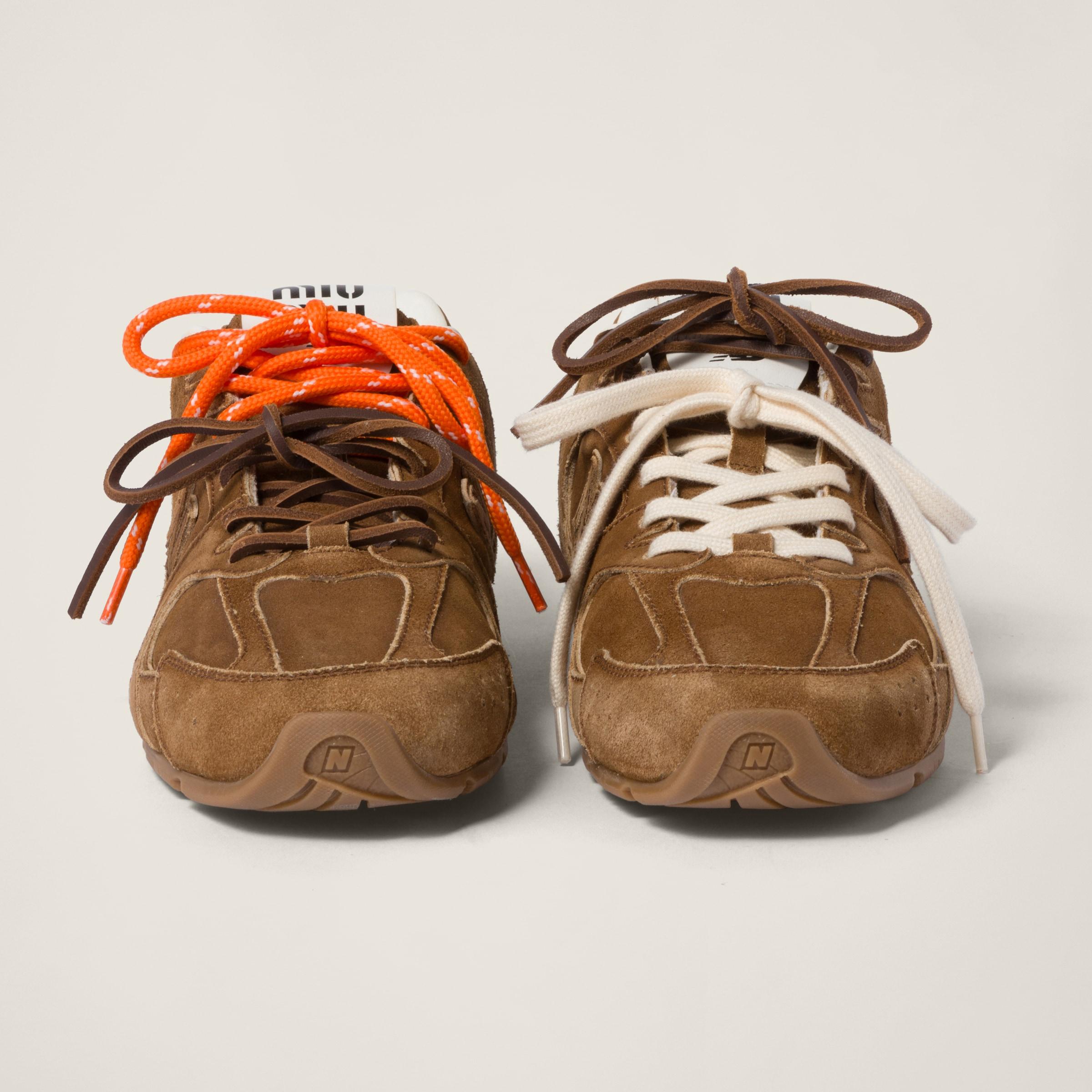 Miu Miu New Balance X 530 Sl Suede Sneakers, Size 39 in Brown | Lyst