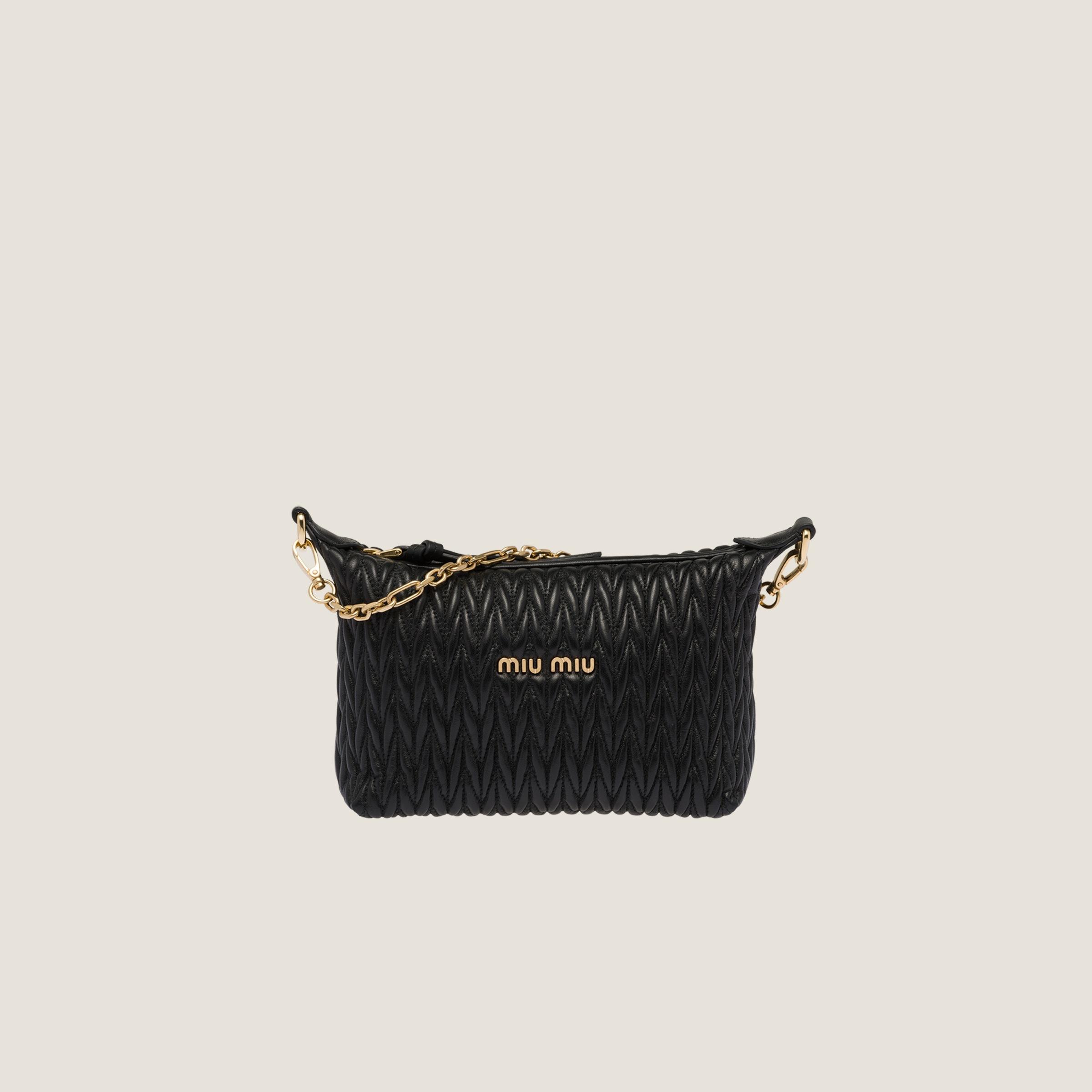 Miu Miu Miu Spirit Matelassé Leather Mini Bag in Black | Lyst