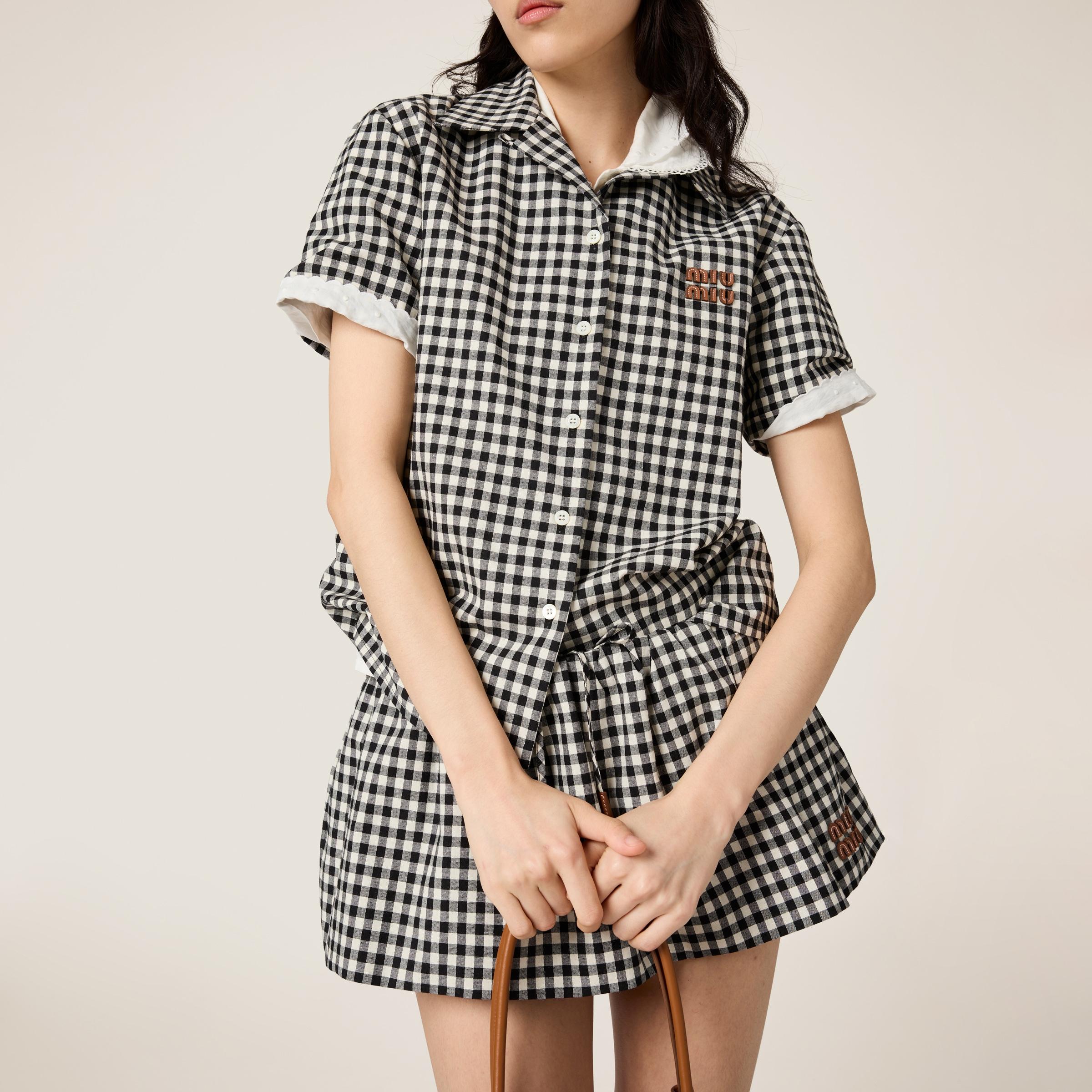Miu Miu Gingham Check Shirt | Lyst