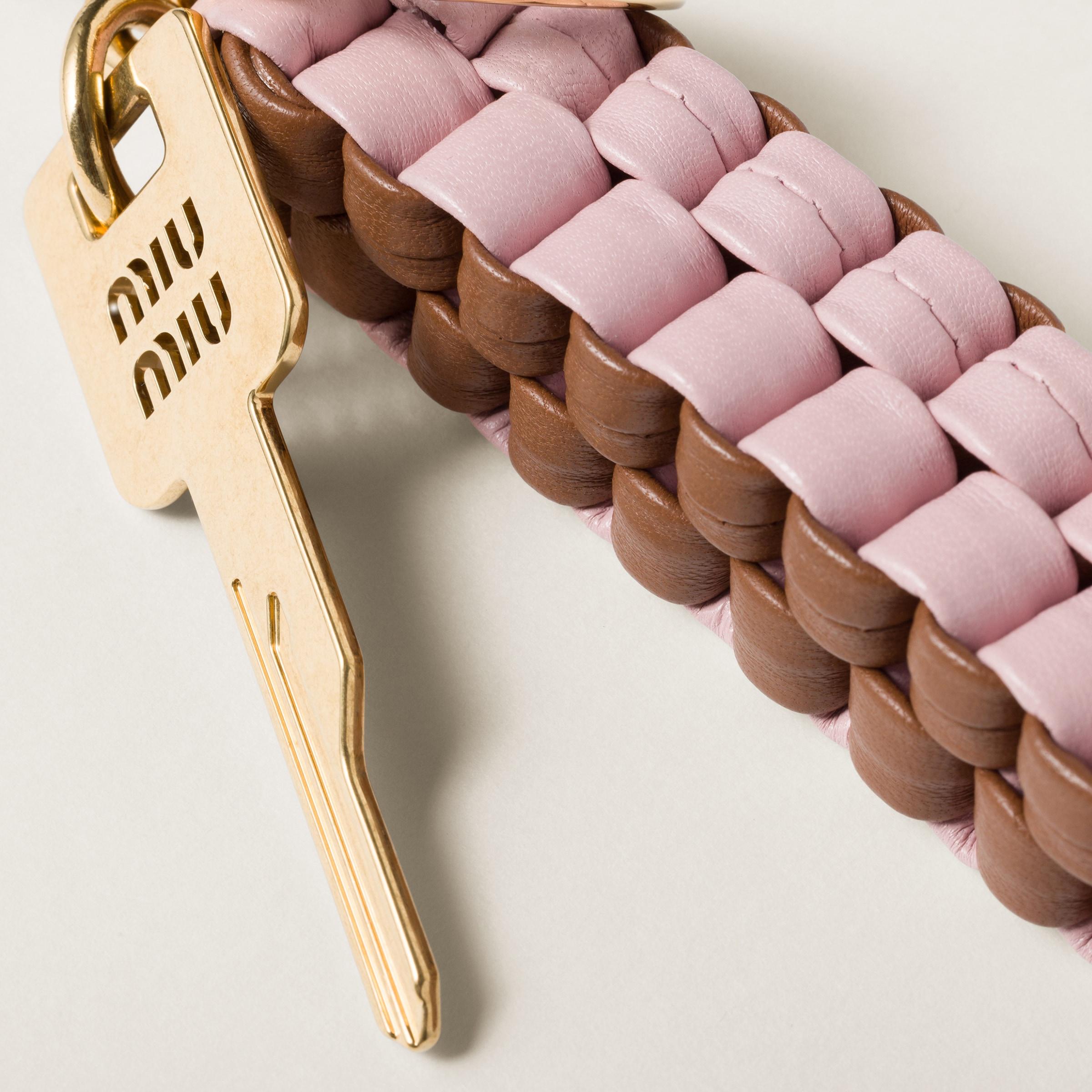 Miu Miu Leather Trick in Natural | Lyst