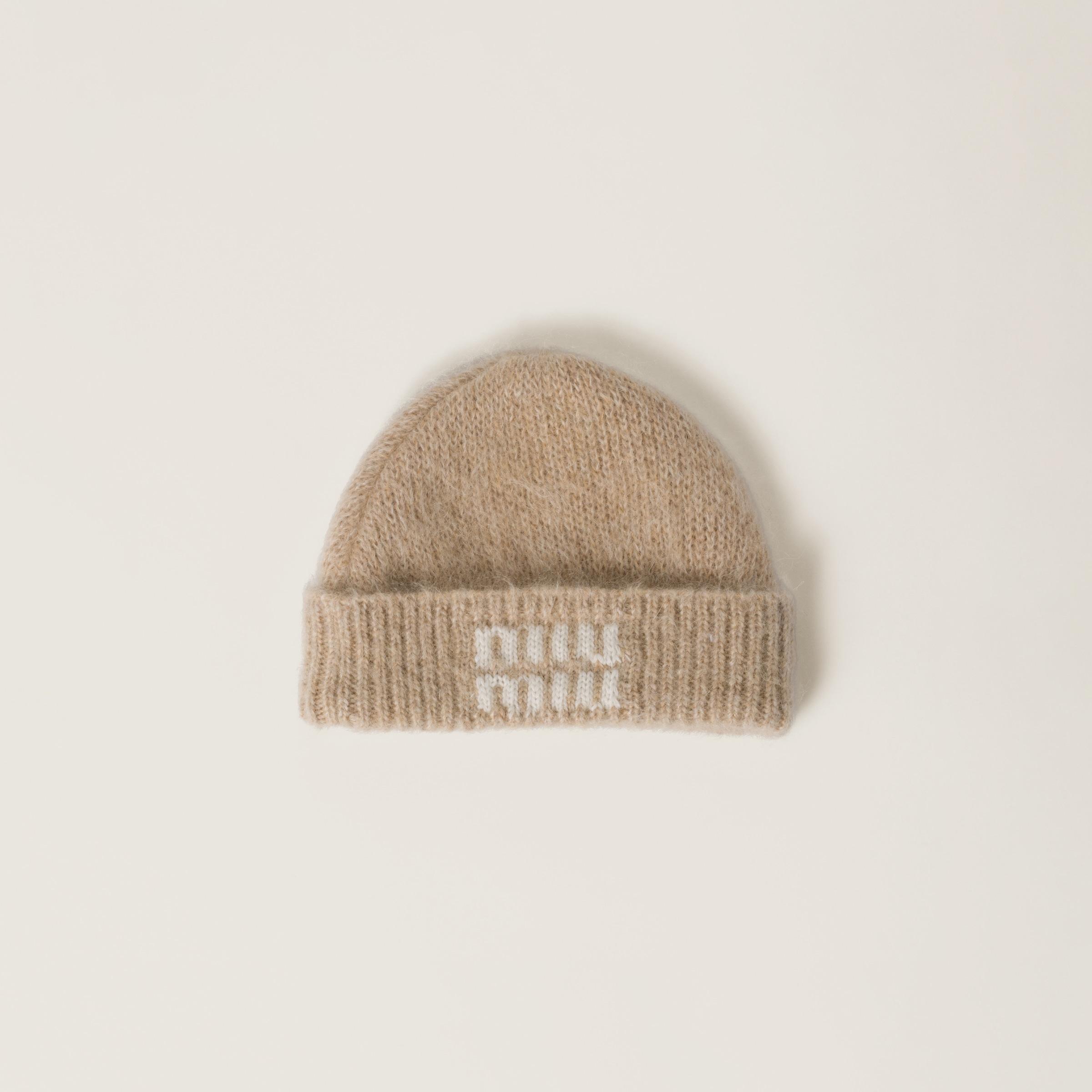 Miu Miu Mohair Beanie in Natural | Lyst