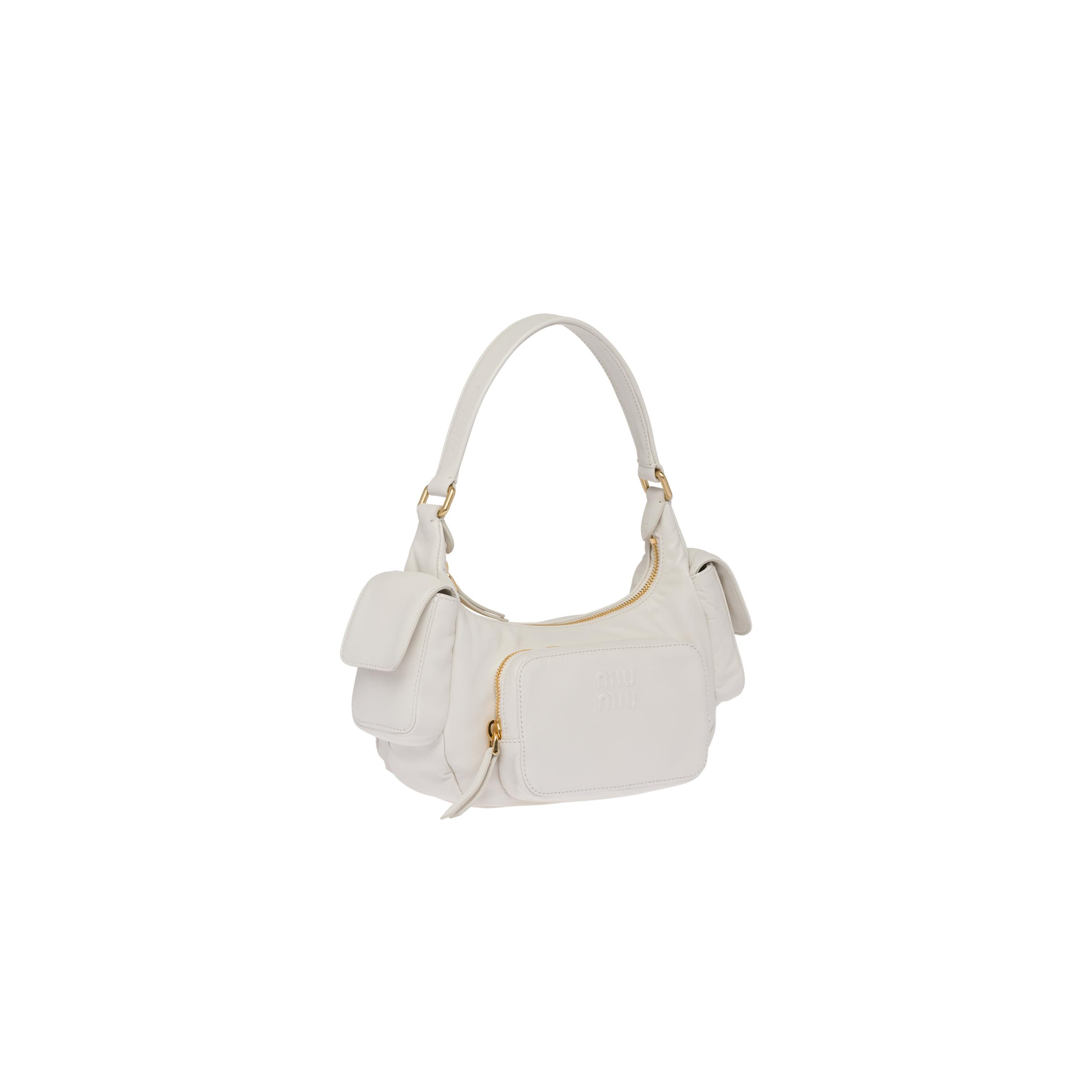 Miu Miu Nappa Leather Pocket Bag in White Lyst